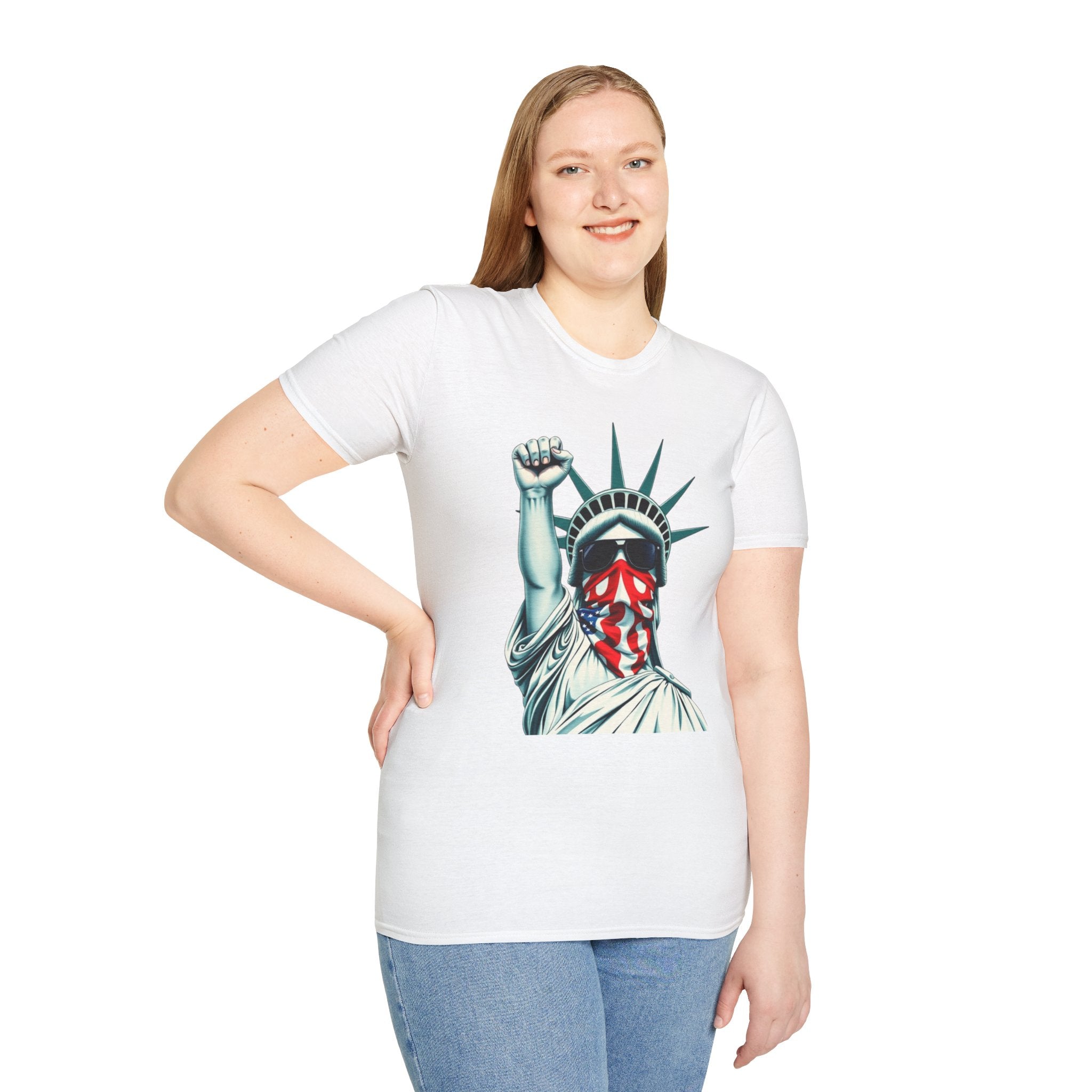Resist - Patriotic Statue of Liberty T-Shirt - Unisex Softstyle Tee