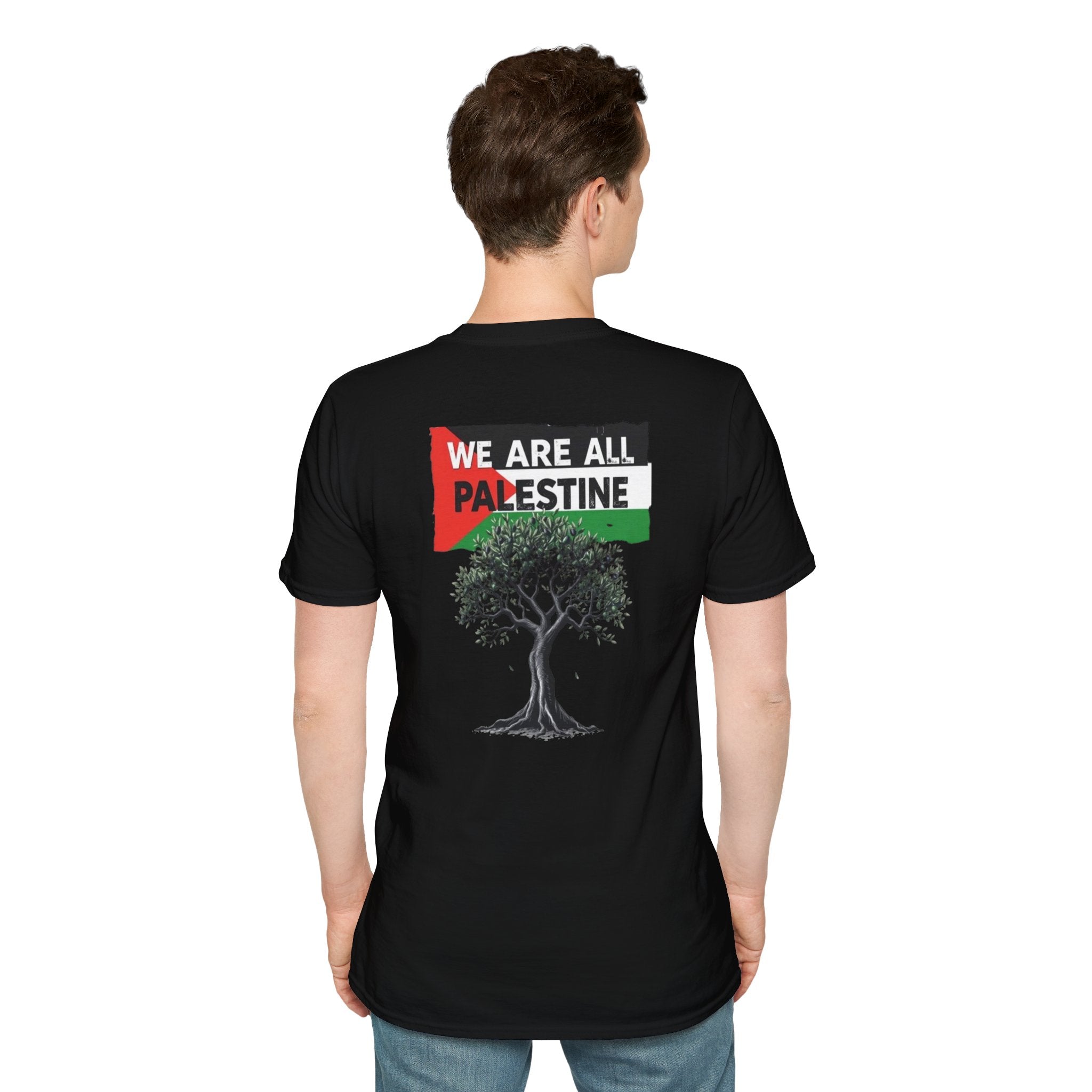 Camiseta unisex de estilo suave: "Apoya a Gaza y todos somos Palestina".