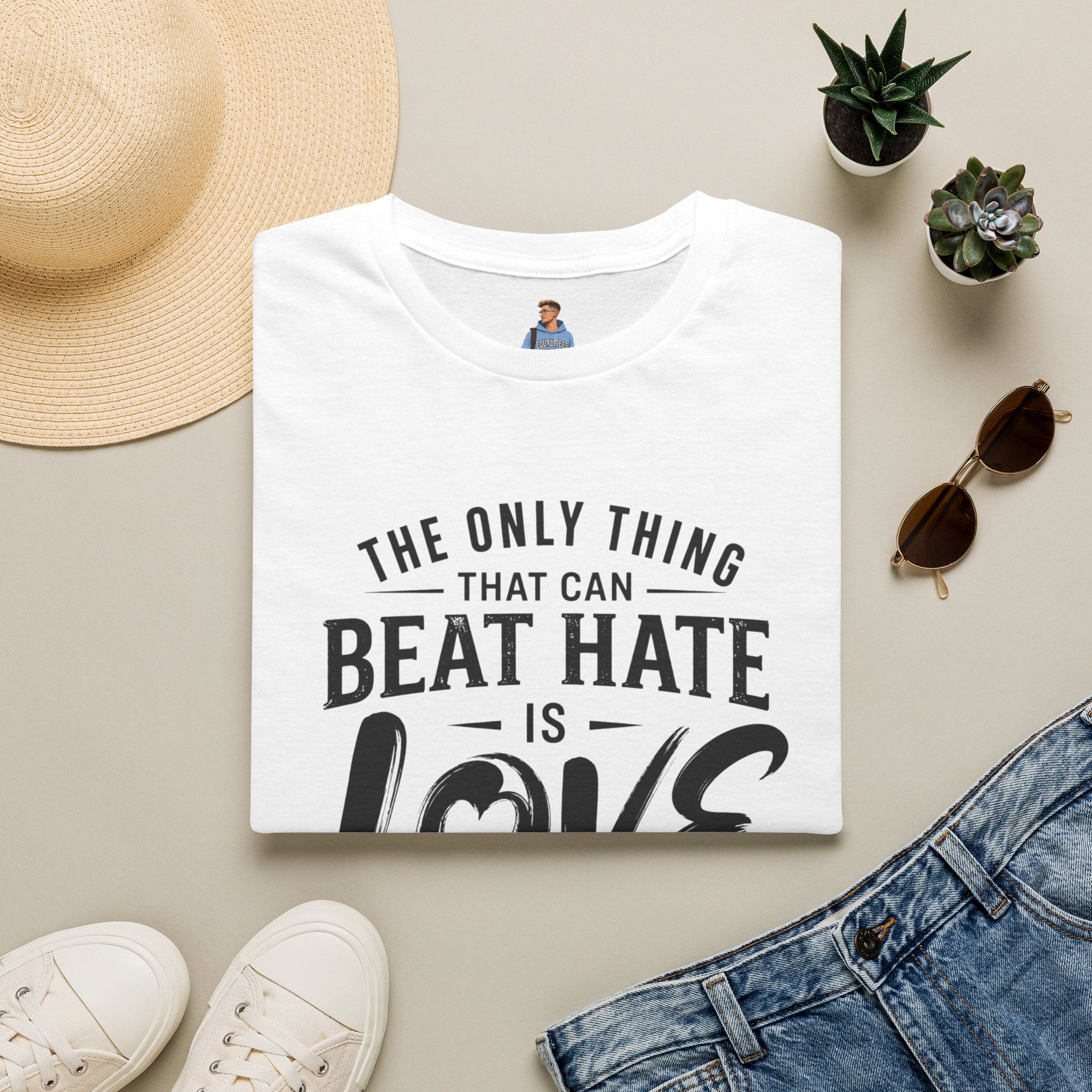 T-Shirt — "The Only Thing That Can Beat Hate Is Love" Inspirational Tee