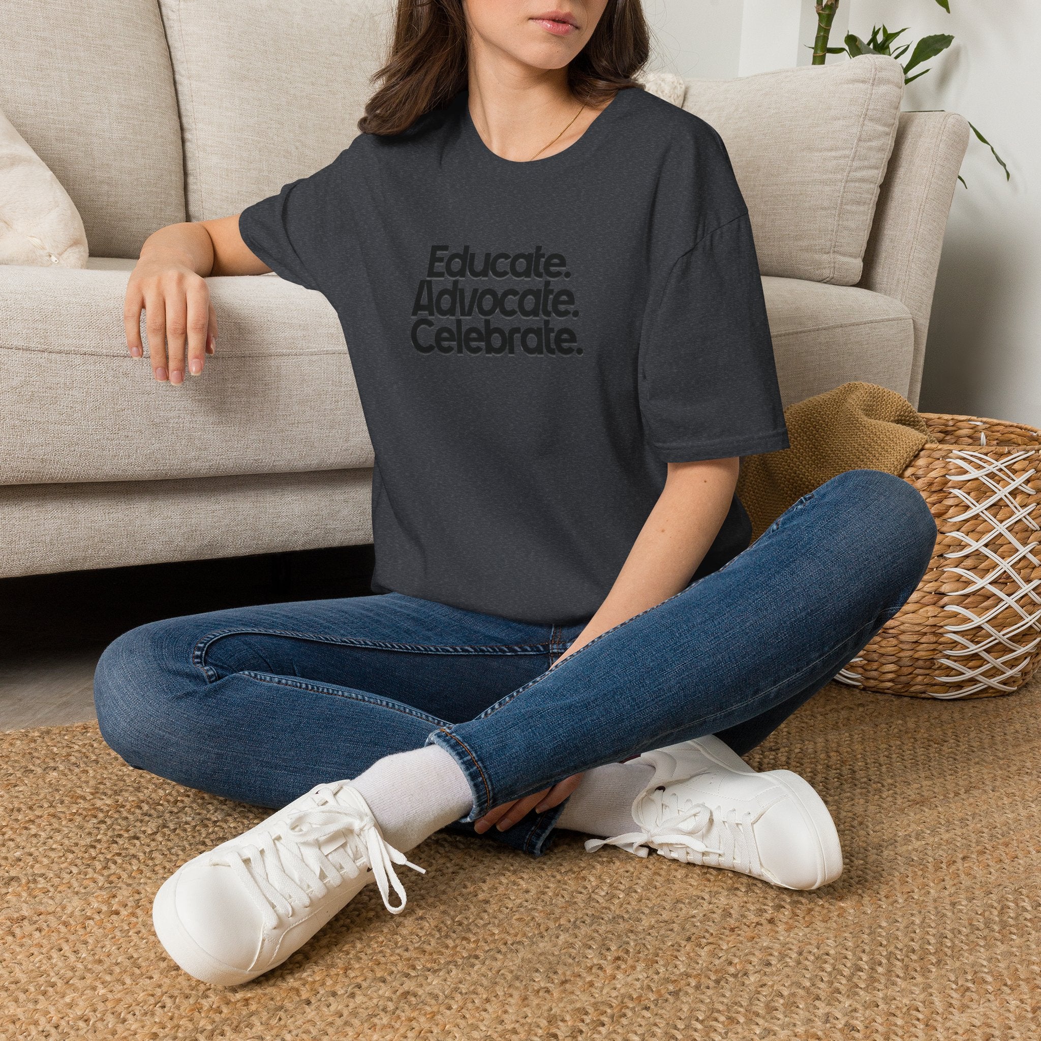 Teacher Advocate T-Shirt - Subtle Pride Educate Advocate Celebrate Design