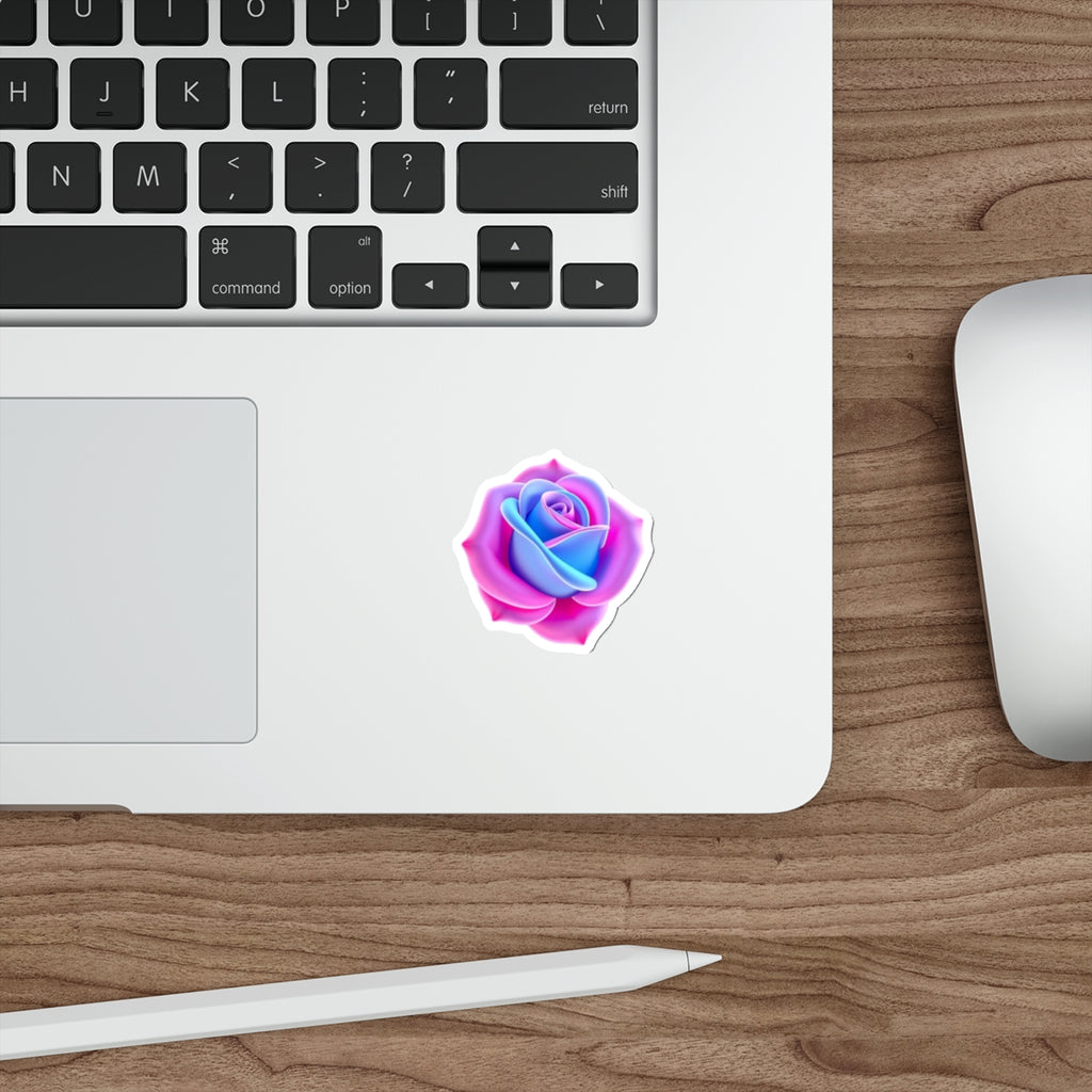 Rose in Trans Pride Colors Sticker - EqualiTees.Me
