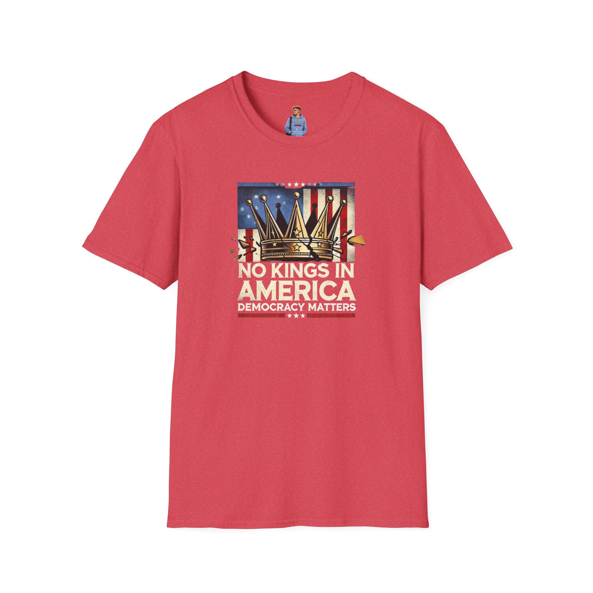 No Kings in America-Democracy Matters  Unisex Softstyle T-Shirt