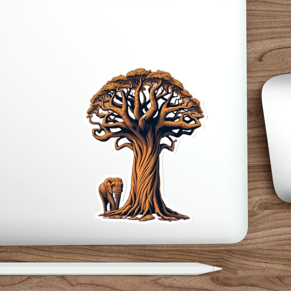 Baobab Tree & Elephant Sticker - EqualiTees.Me