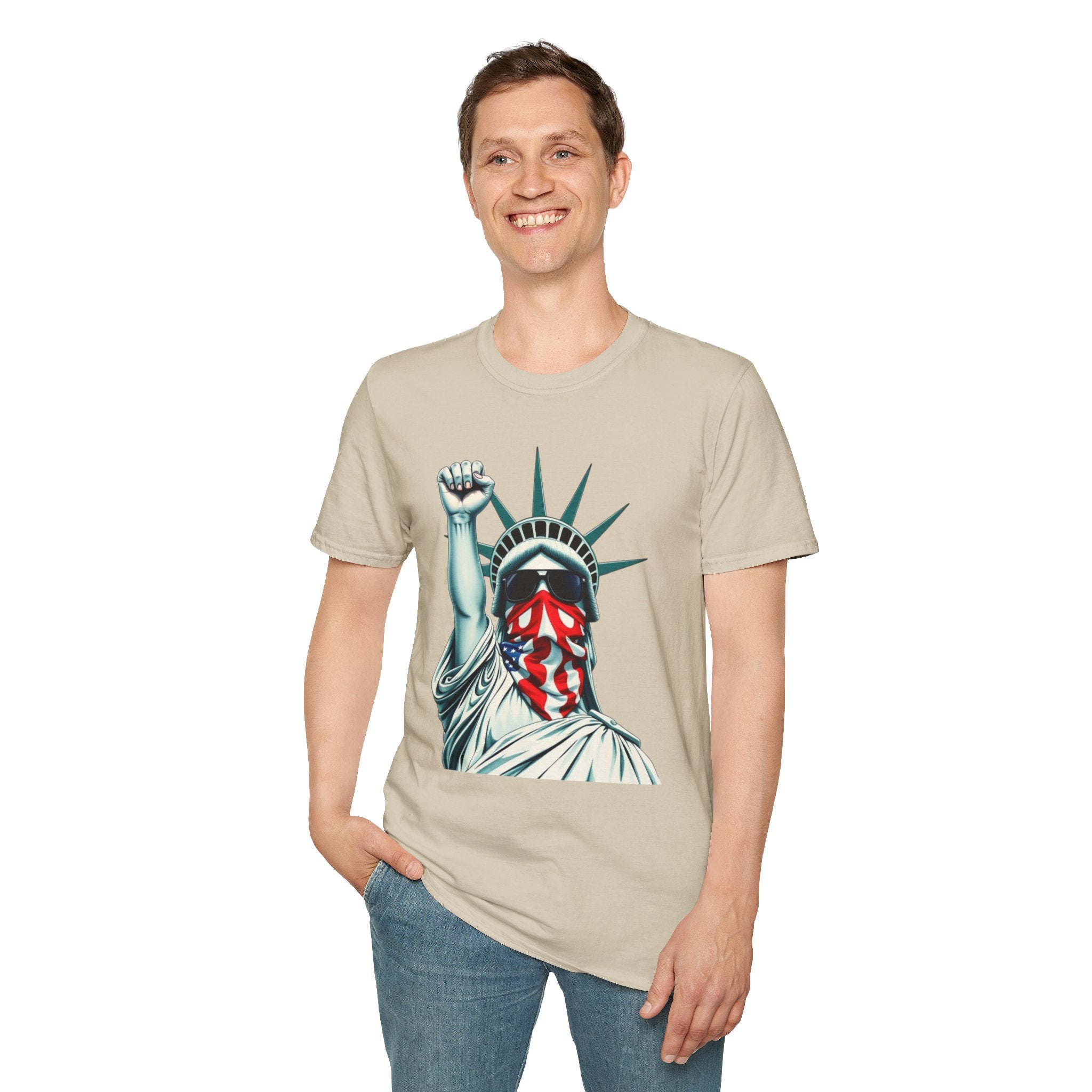 Resist - Patriotic Statue of Liberty T-Shirt - Unisex Softstyle Tee
