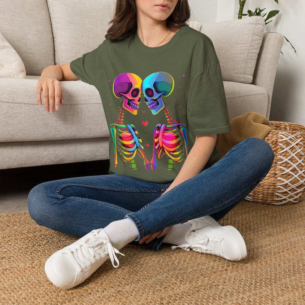 Rainbow Skeleton Love is Deeper Than Skin T-Shirt | Unisex Casual Tee