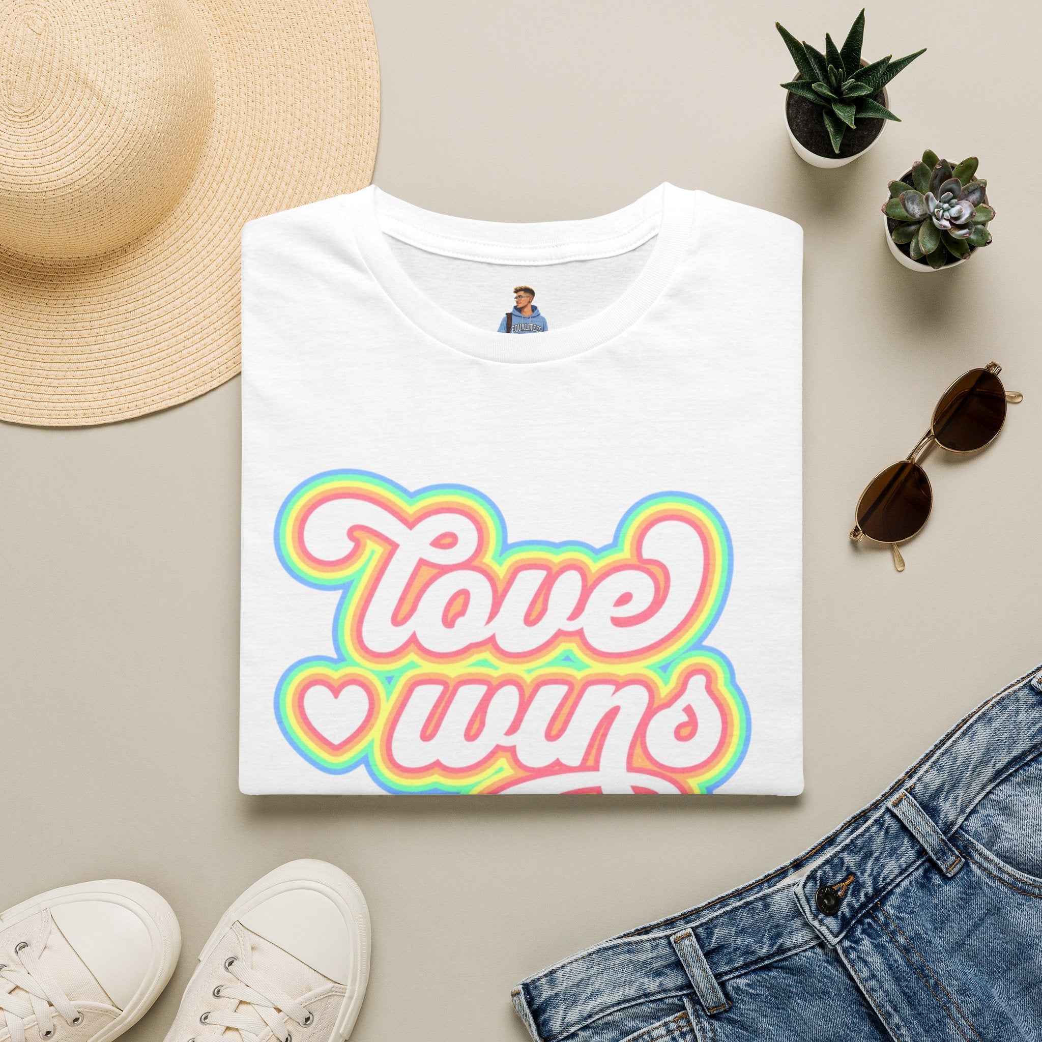 Camiseta unisex de estilo suave Love Wins: vibraciones positivas para el orgullo y el uso diario