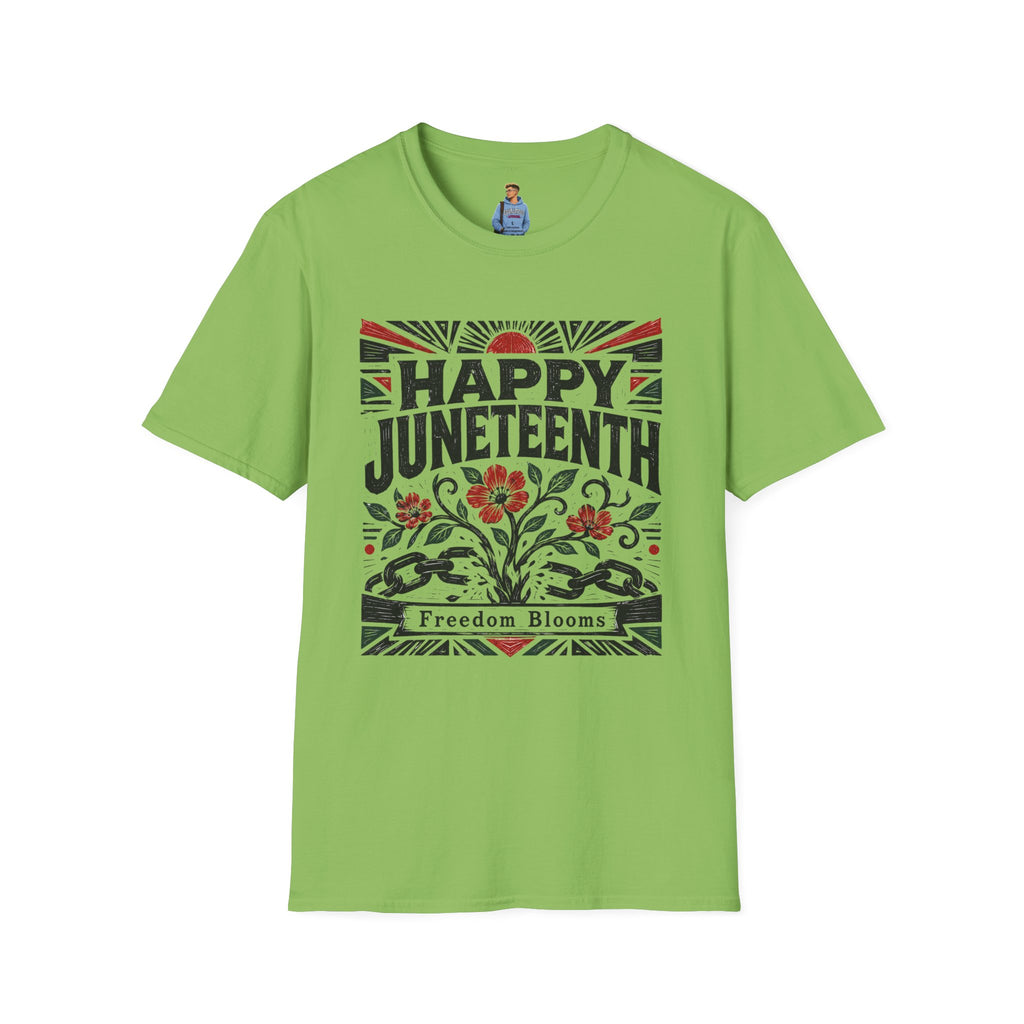 Juneteenth T-Shirt — "Happy Juneteenth" Floral Freedom Tee