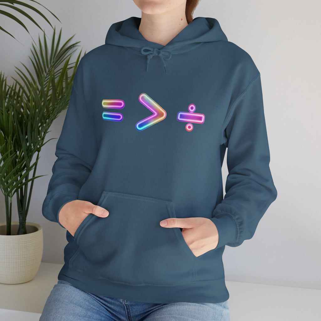 Equality is Greater than Division Neon Style Pullover Hoodie
