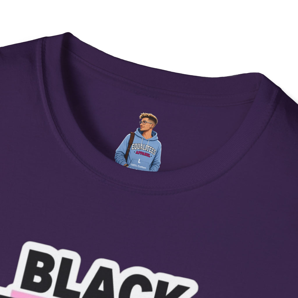Unisex Softstyle T-Shirt - Black Trans Lives Matter Statement Tee