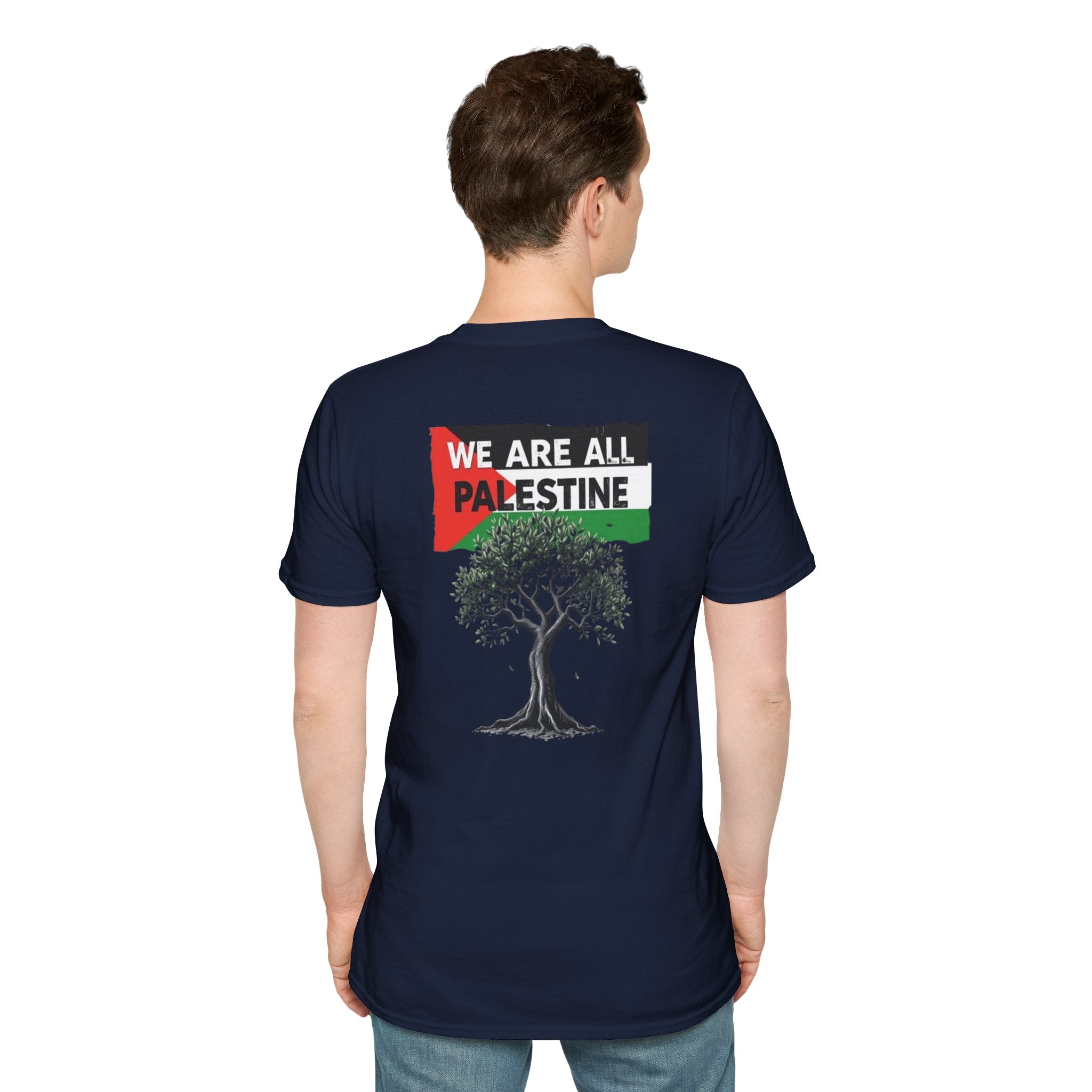 Camiseta unisex de estilo suave: "Apoya a Gaza y todos somos Palestina".
