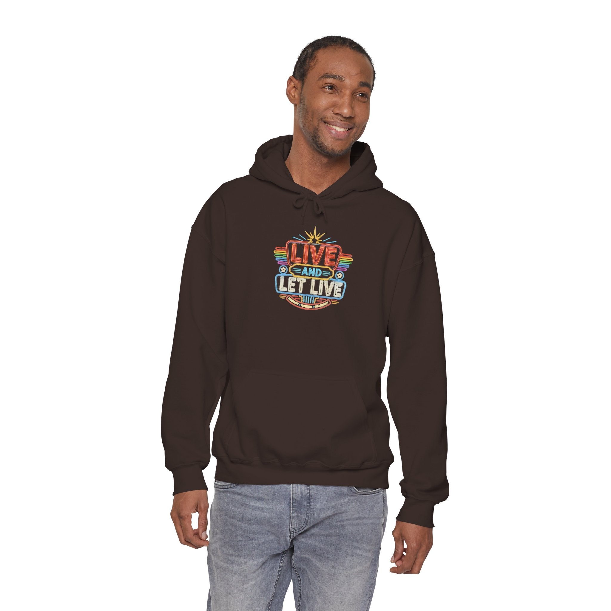 Live And Let Live Hoodie — Retro Peace Graphic Pullover