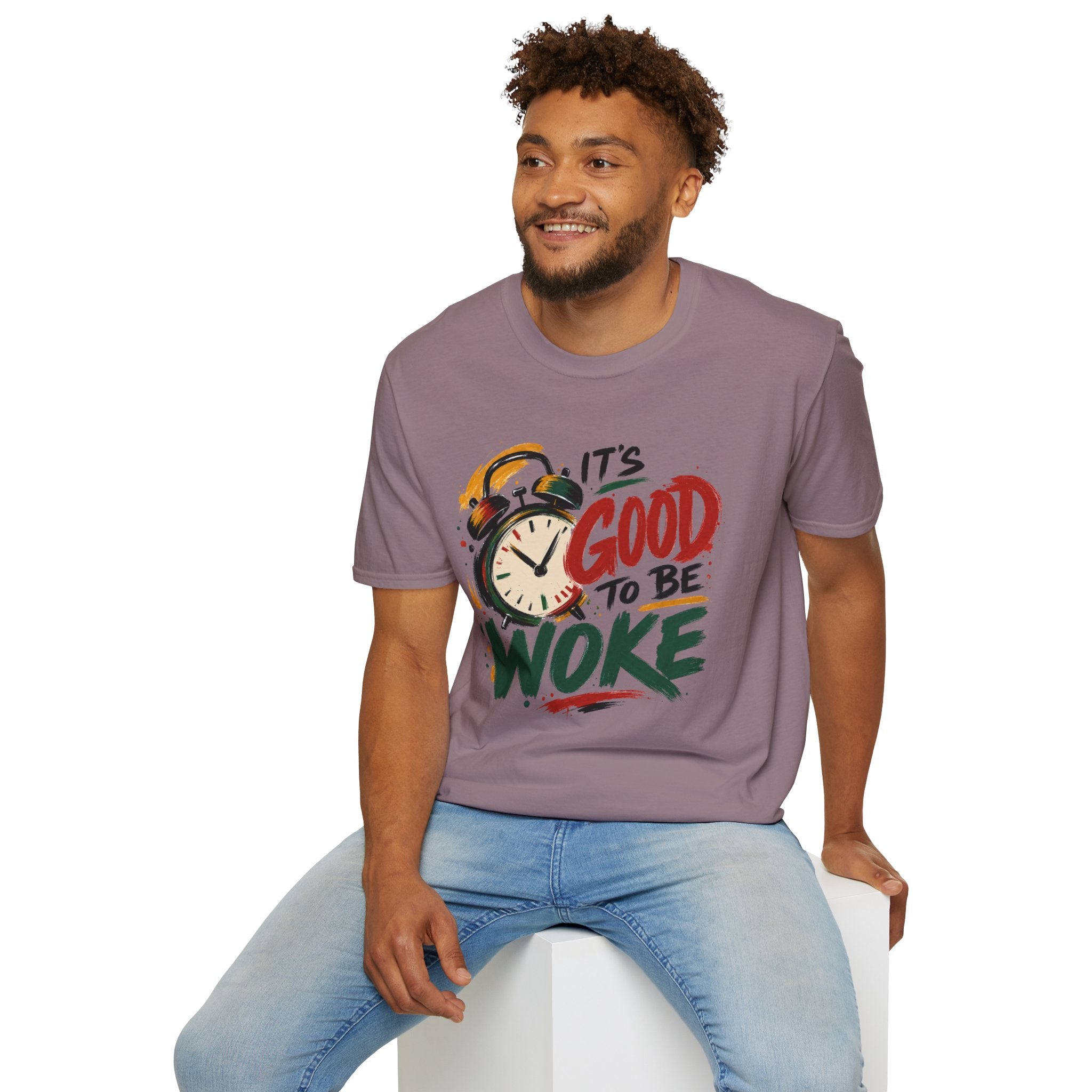 T-Shirt — "It's Good To Be Woke" Graphic Tee (Alarm Clock Design)