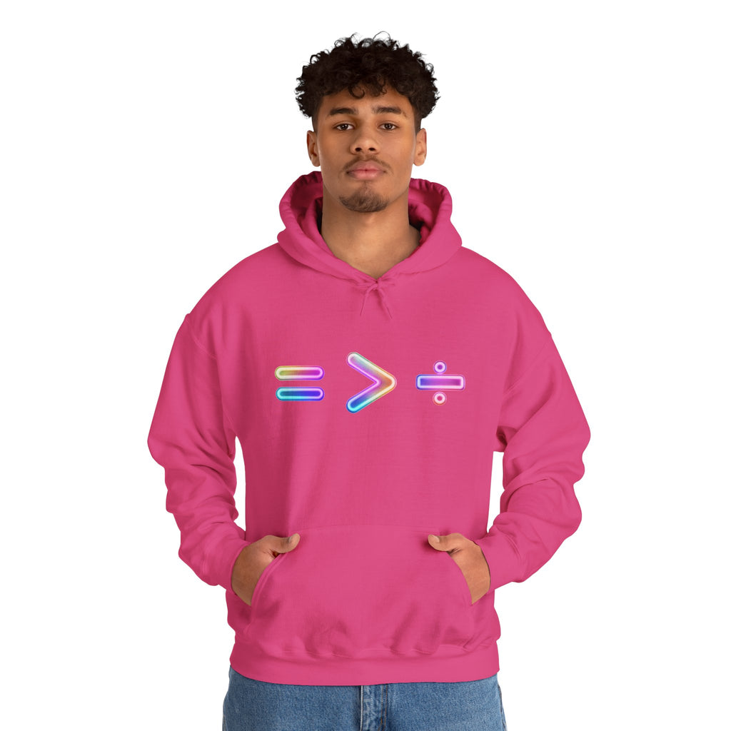 Equality is Greater than Division Neon Style Pullover Hoodie