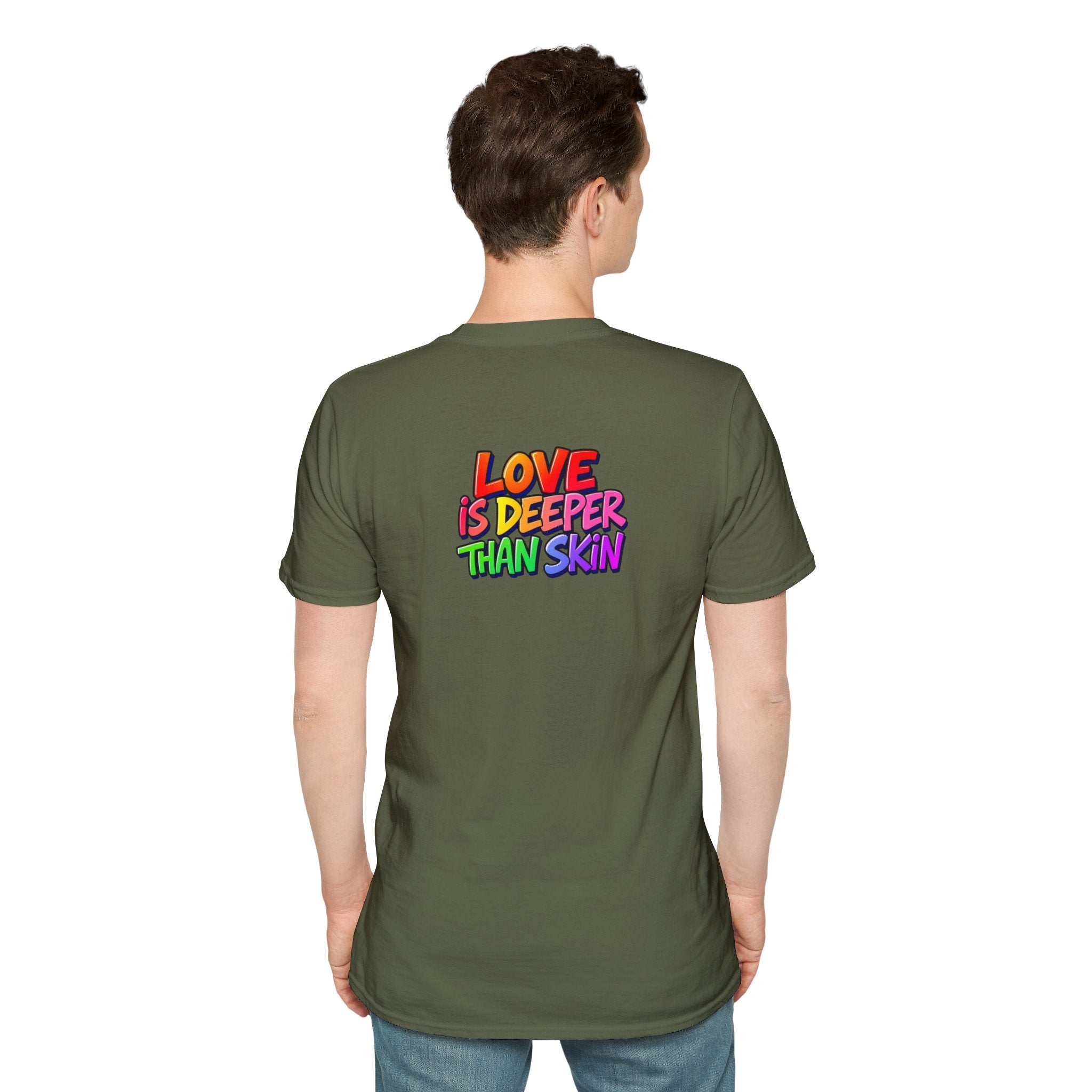 Rainbow Skeleton Love is Deeper Than Skin T-Shirt | Unisex Casual Tee