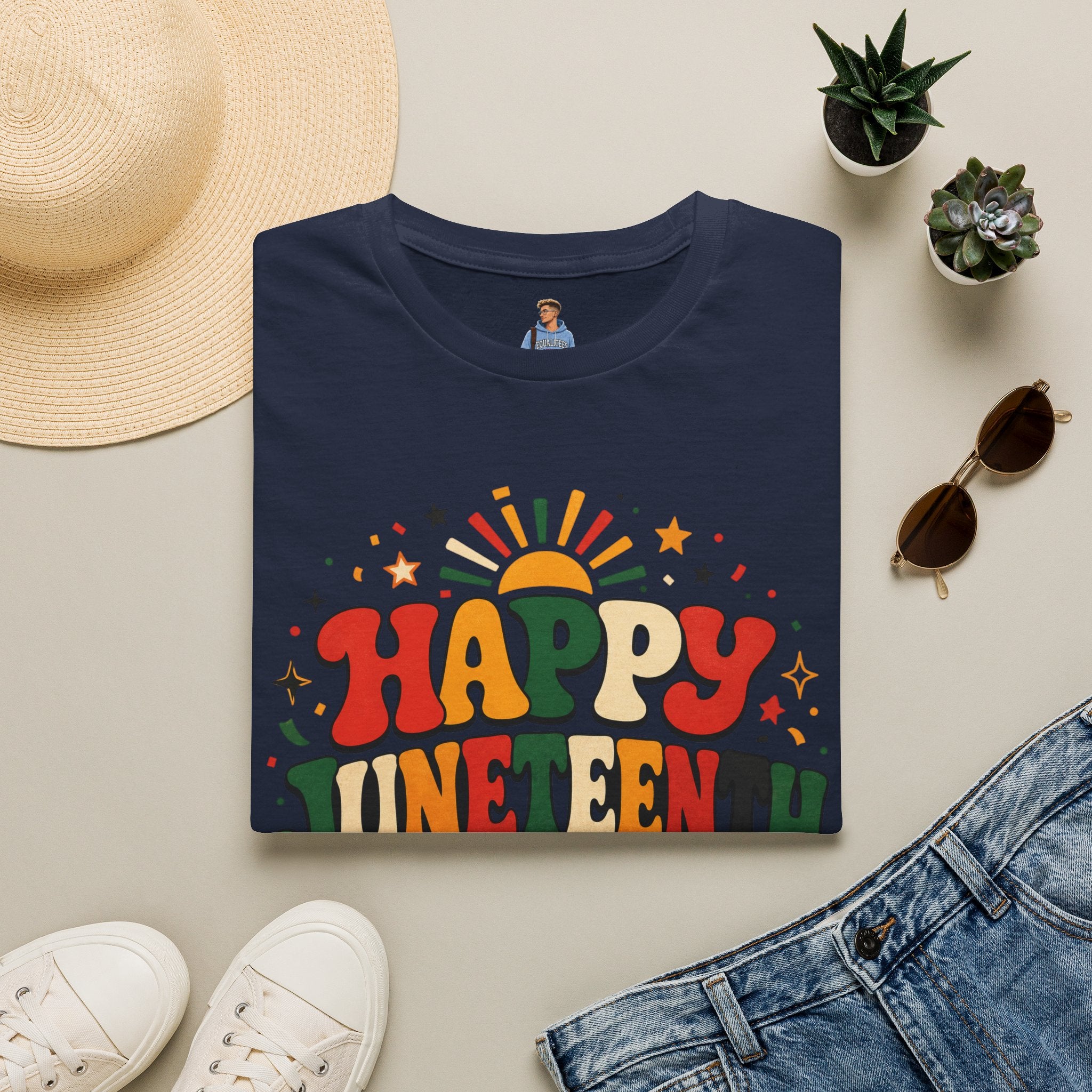 Juneteenth T-Shirt - "Happy Juneteenth" Retro Celebration Tee