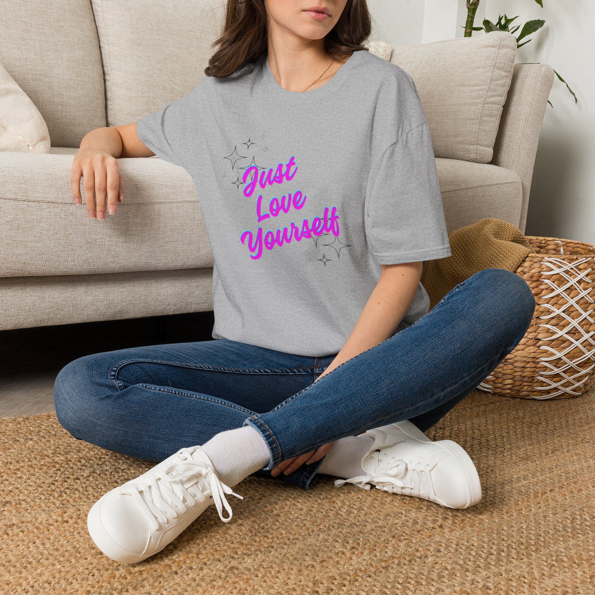 Camiseta unisex de estilo suave "Just Love Yourself": camiseta motivacional para el amor propio