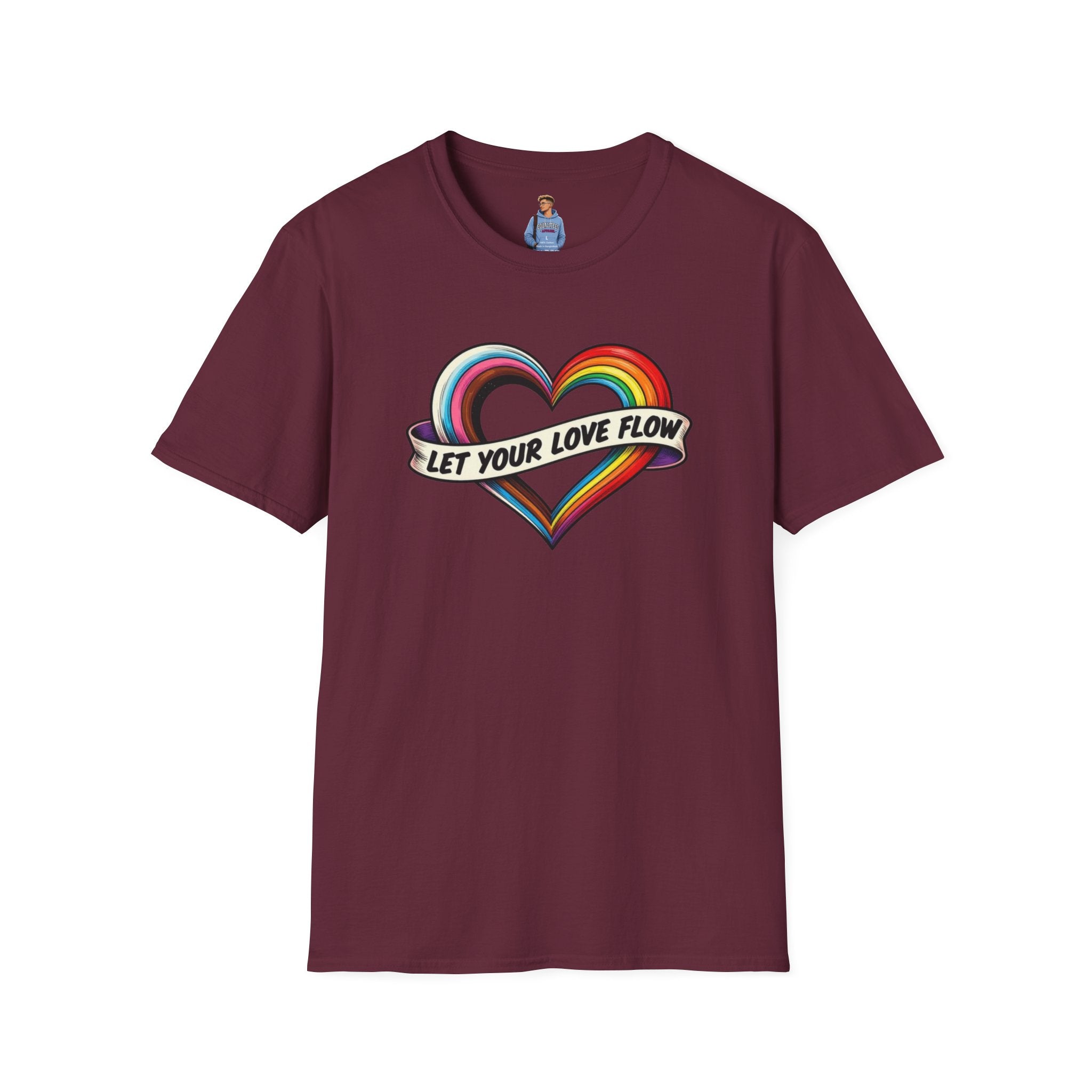 Let Your Love Flow Rainbow Heart T-Shirt