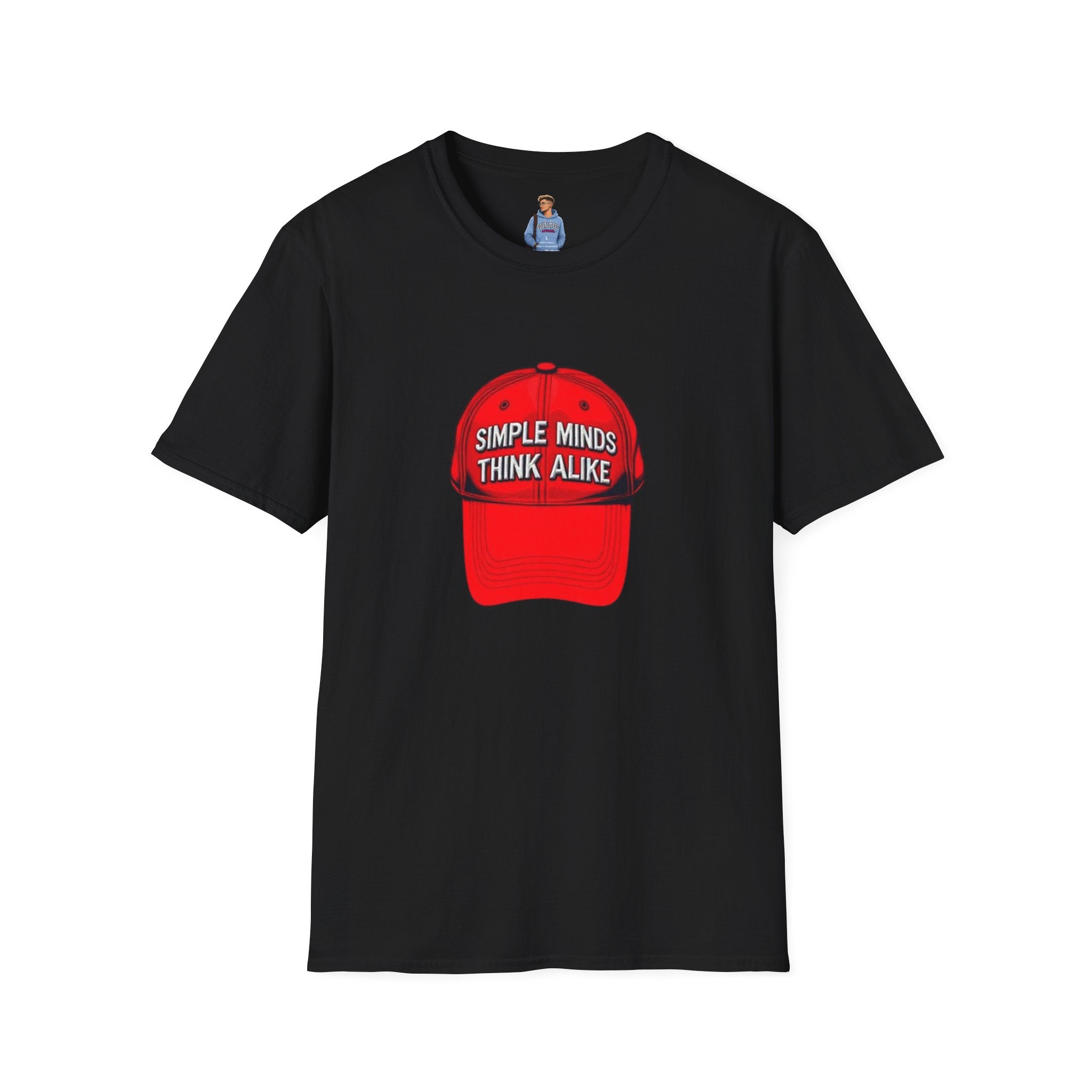 Camiseta unisex de estilo suave: camiseta gráfica con los lemas «Simple Minds Think Alike» y «Make America Think Again»