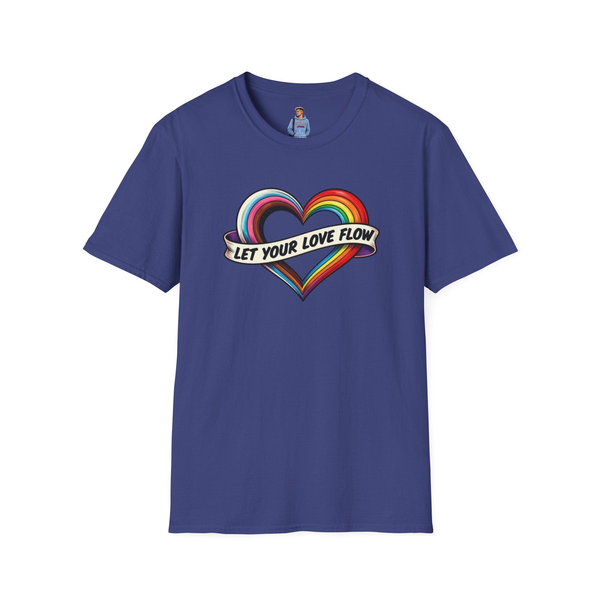 Let Your Love Flow Rainbow Heart T-Shirt