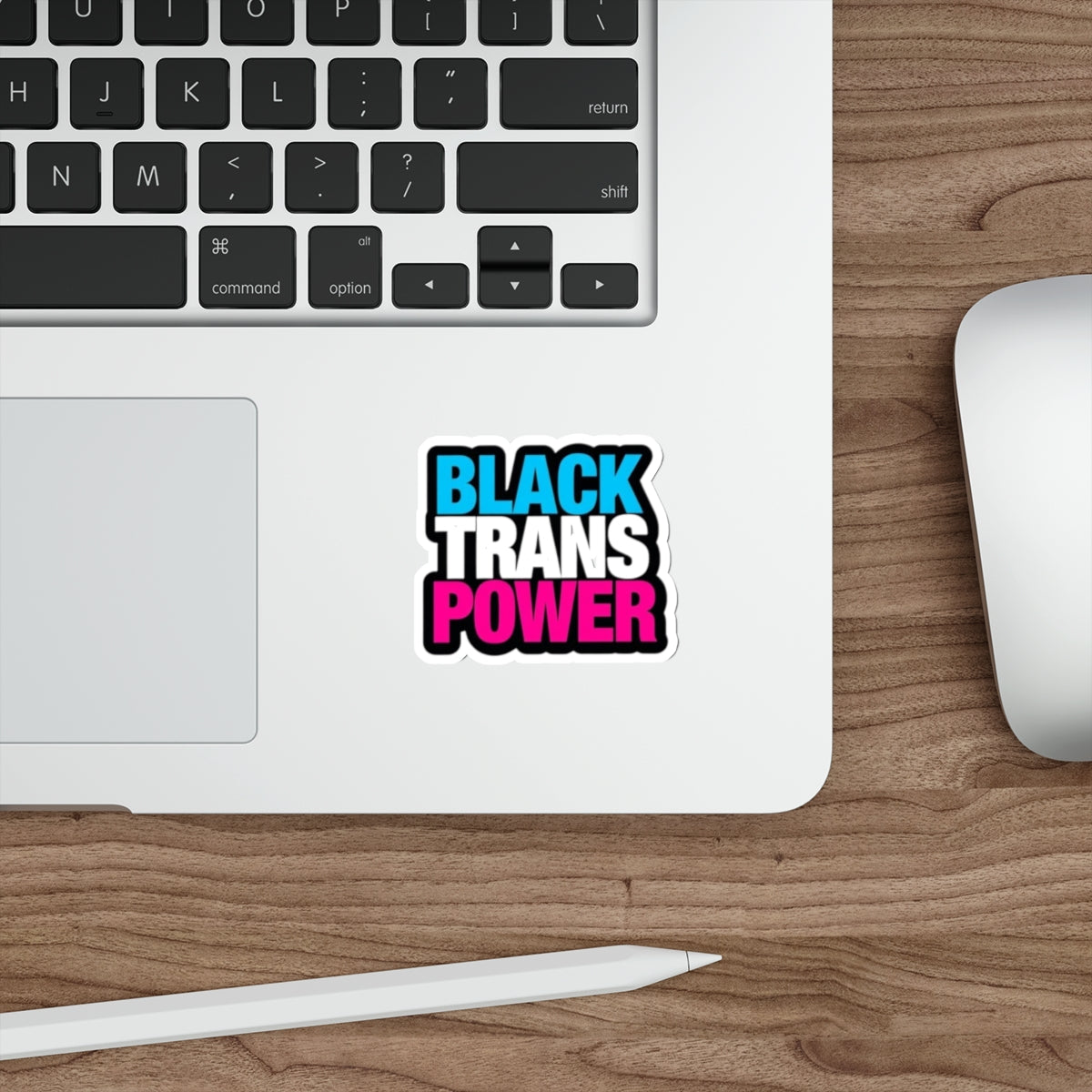 Black Trans Power Die-Cut Sticker - EqualiTees.Me
