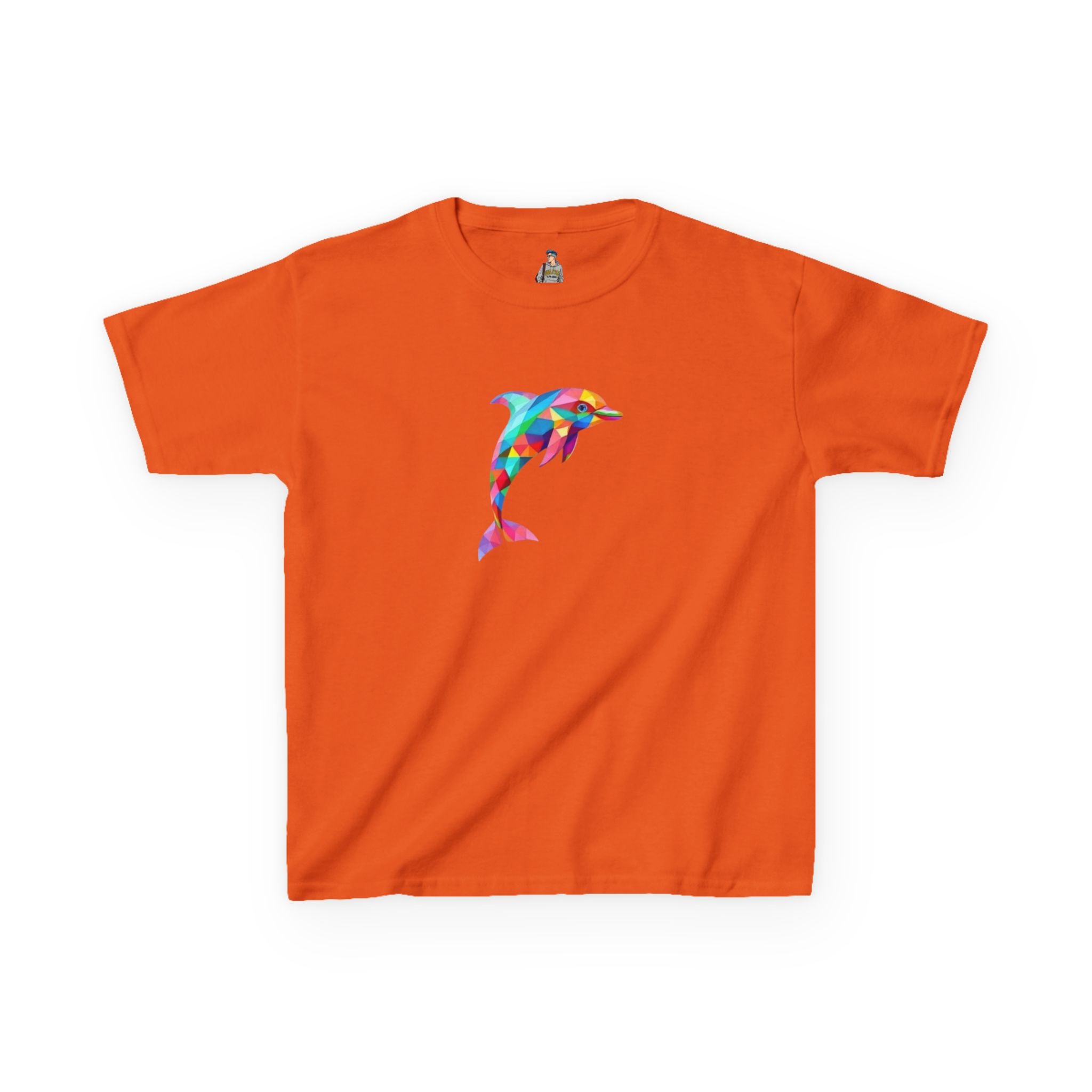Colorful Fractal Dolphin Kids Heavy Cotton Tee - EqualiTees.Me