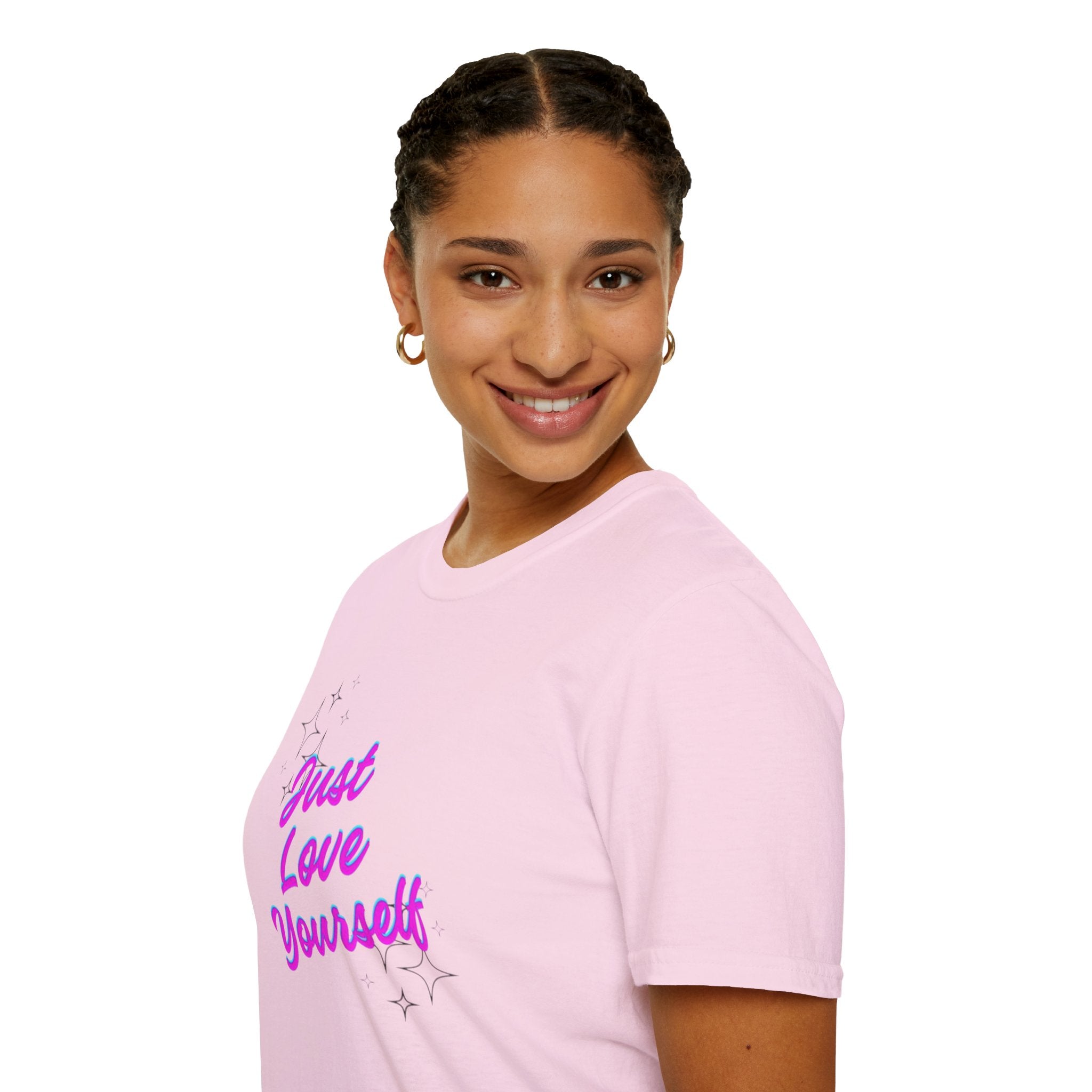 Camiseta unisex de estilo suave "Just Love Yourself": camiseta motivacional para el amor propio