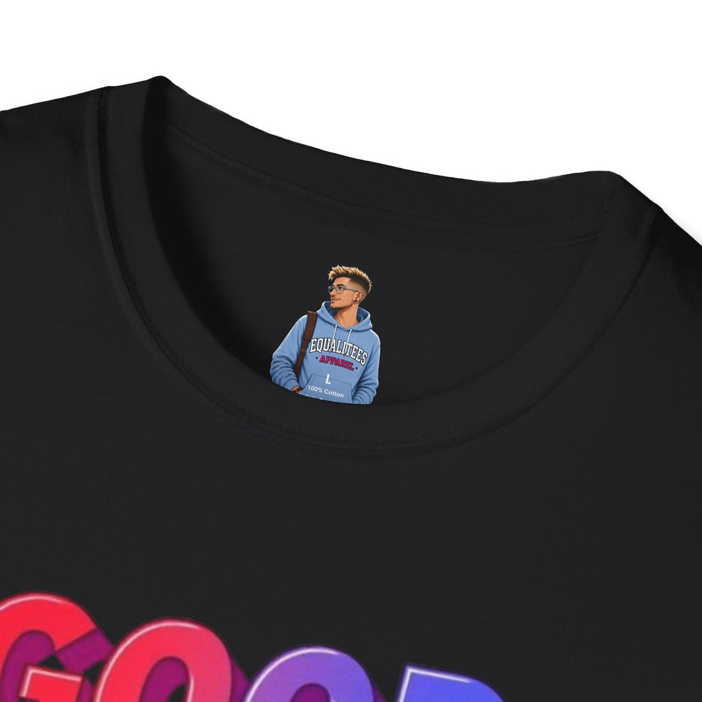 Camiseta unisex de estilo suave con mensaje positivo "Arcoíris, buena voluntad, triunfo"