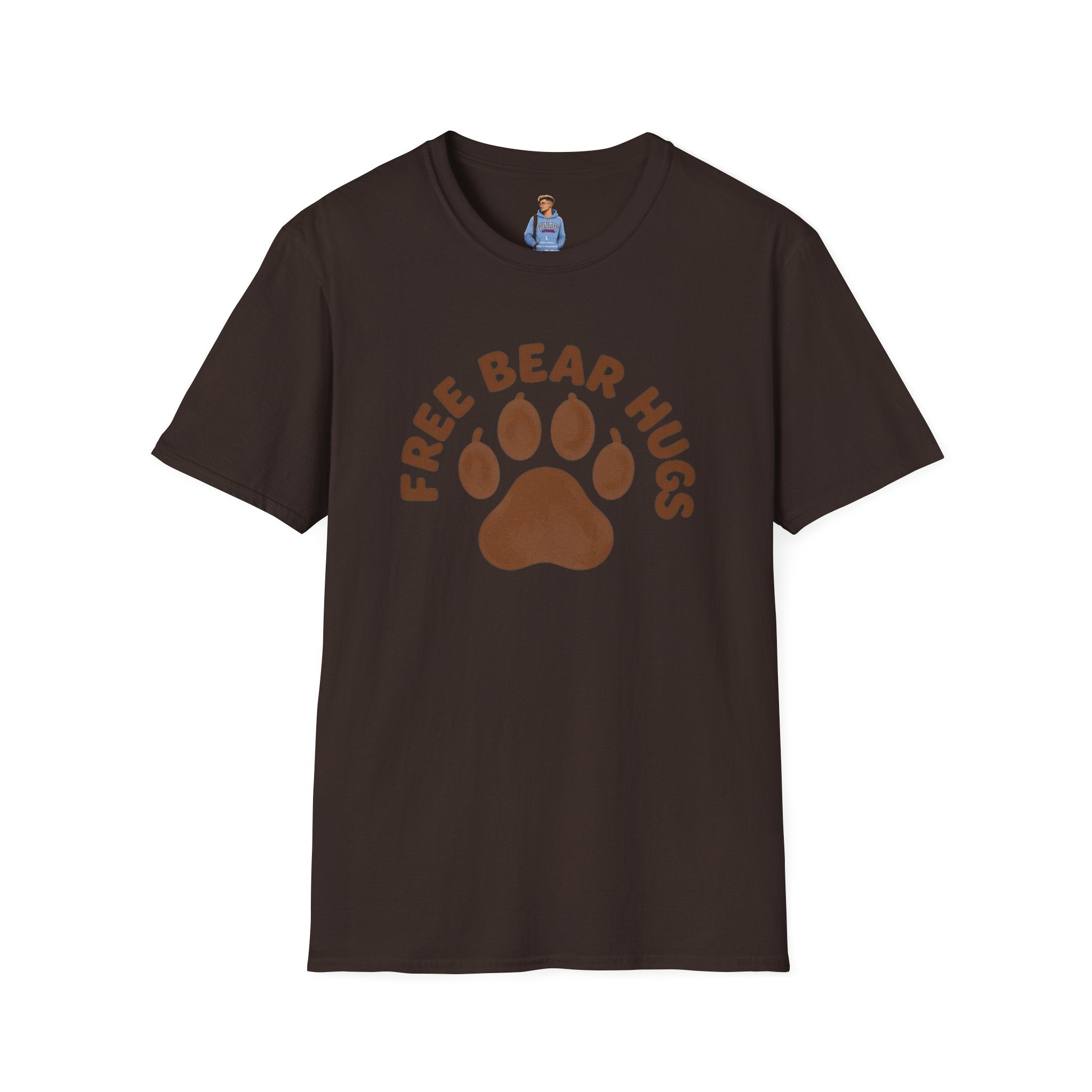 Free Bear Hugs T-Shirt — Cute Paw Print Wildlife Tee