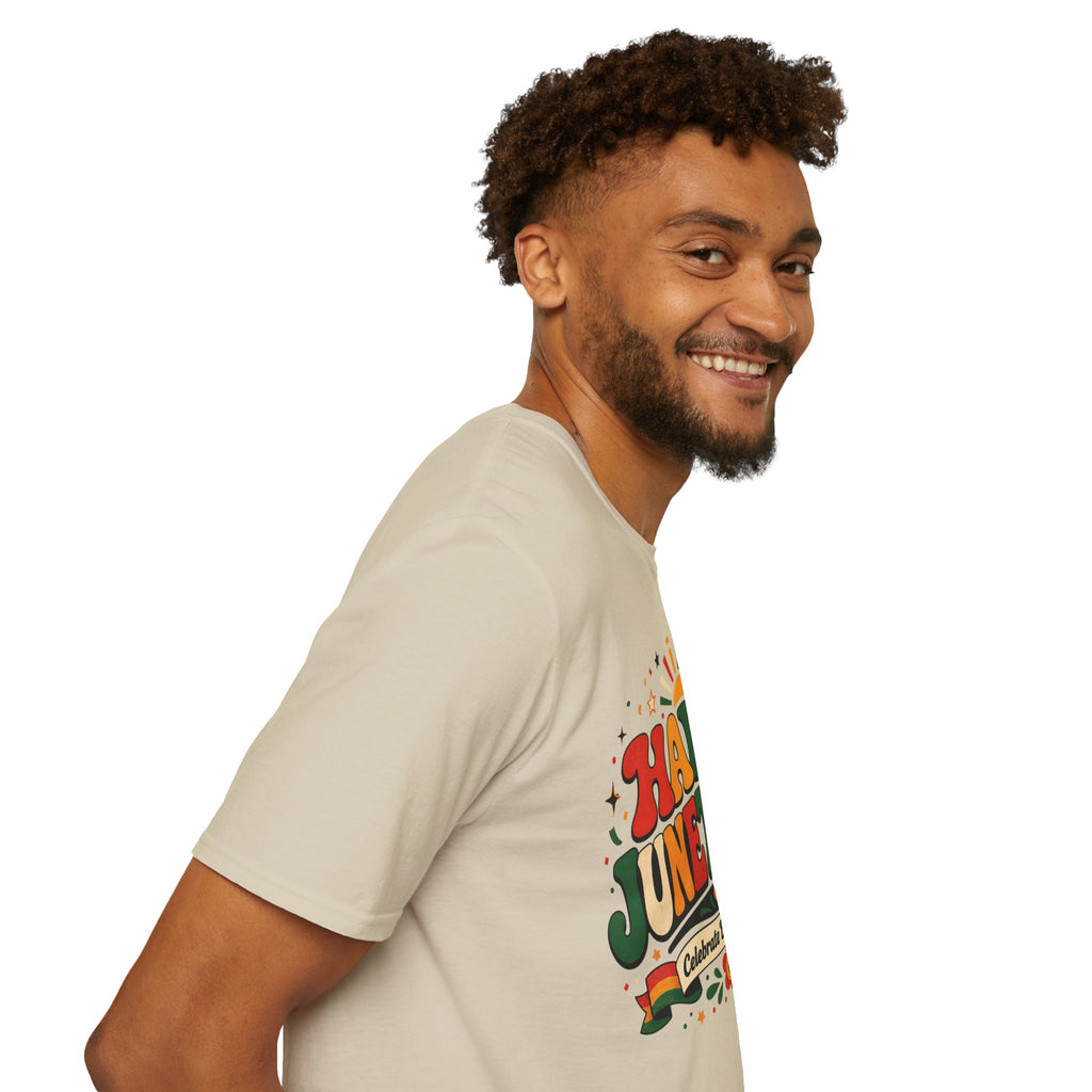 Juneteenth T-Shirt - "Happy Juneteenth" Retro Celebration Tee