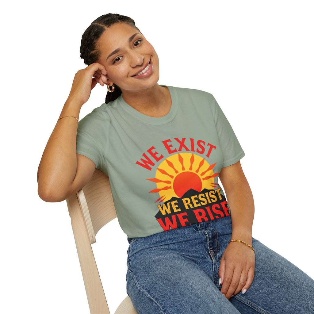 Unisex Softstyle T-Shirt, We Exist We Resist We Rise