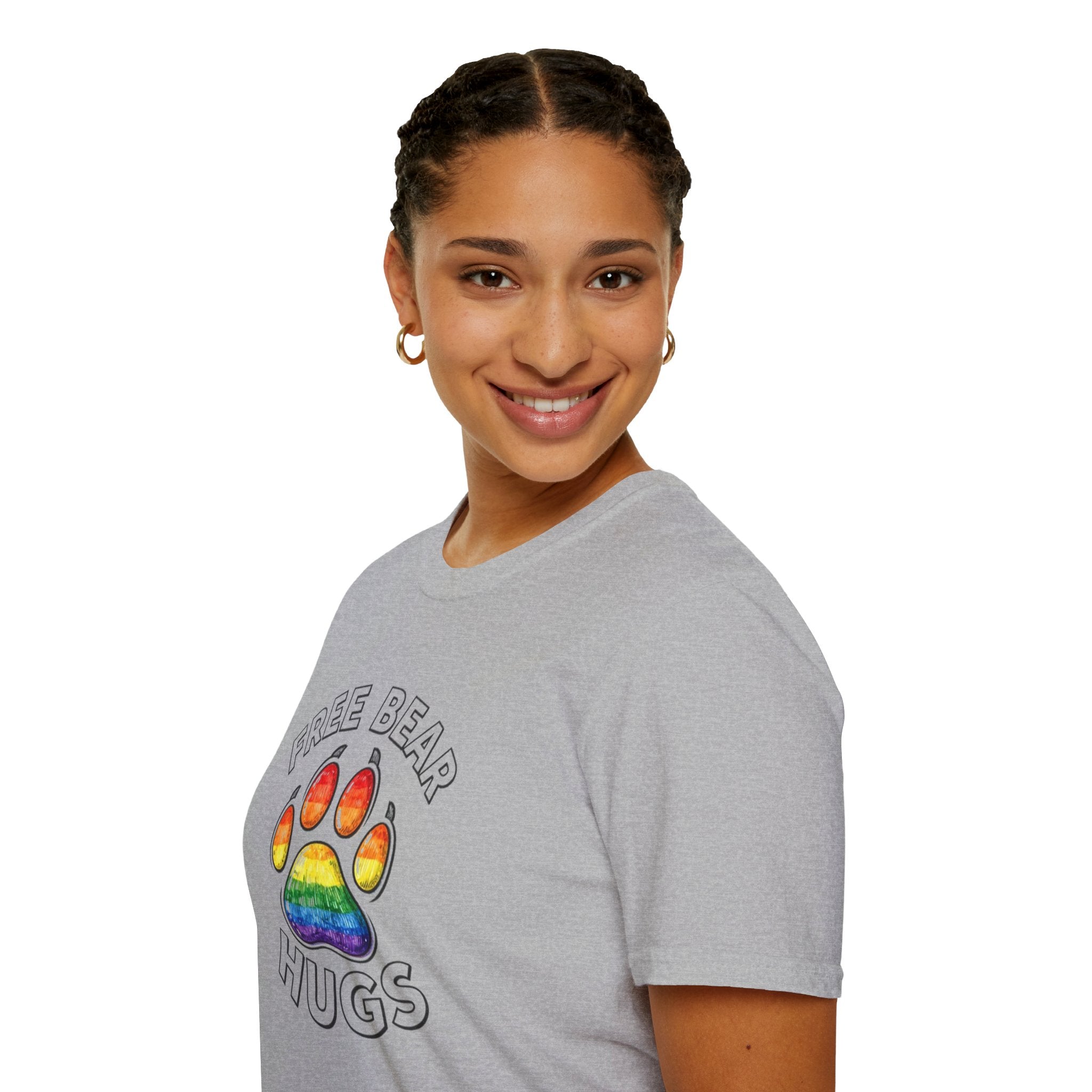 Free Bear Hugs Rainbow Paw T-Shirt