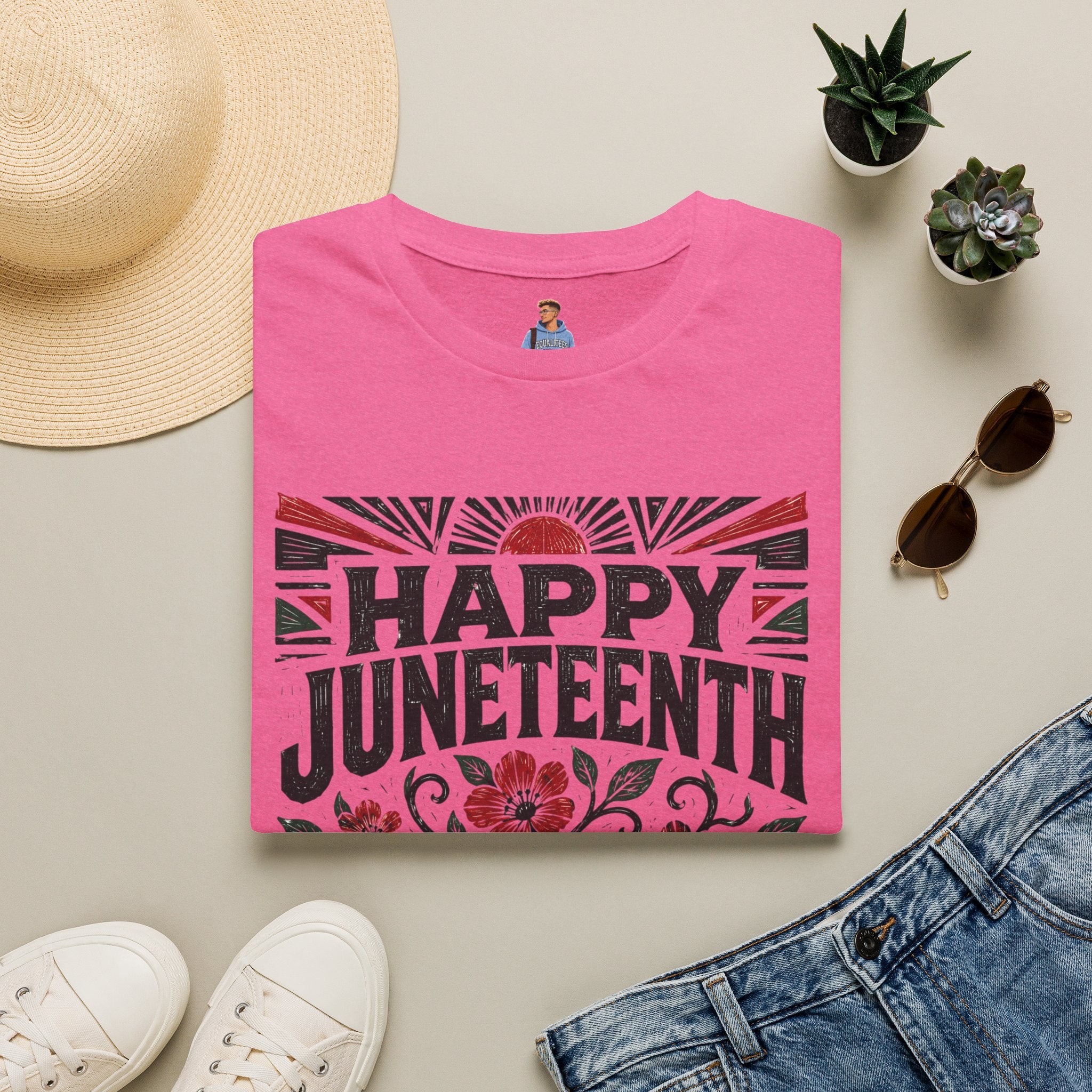 Juneteenth T-Shirt — "Happy Juneteenth" Floral Freedom Tee