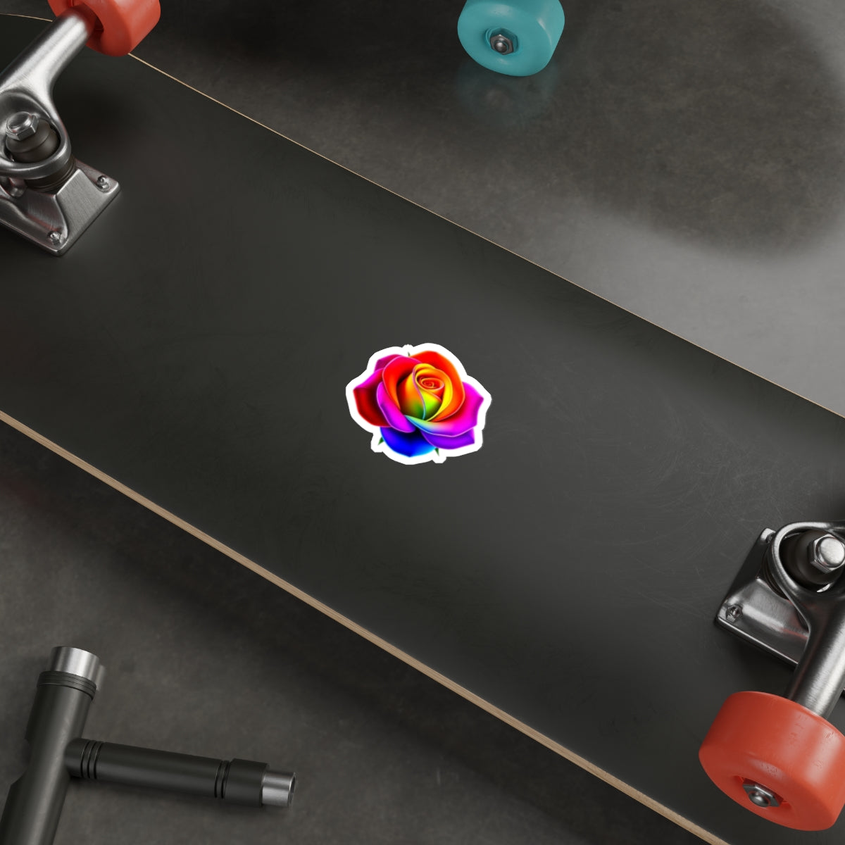 Rainbow Color Rose Die-Cut Sticker - EqualiTees.Me