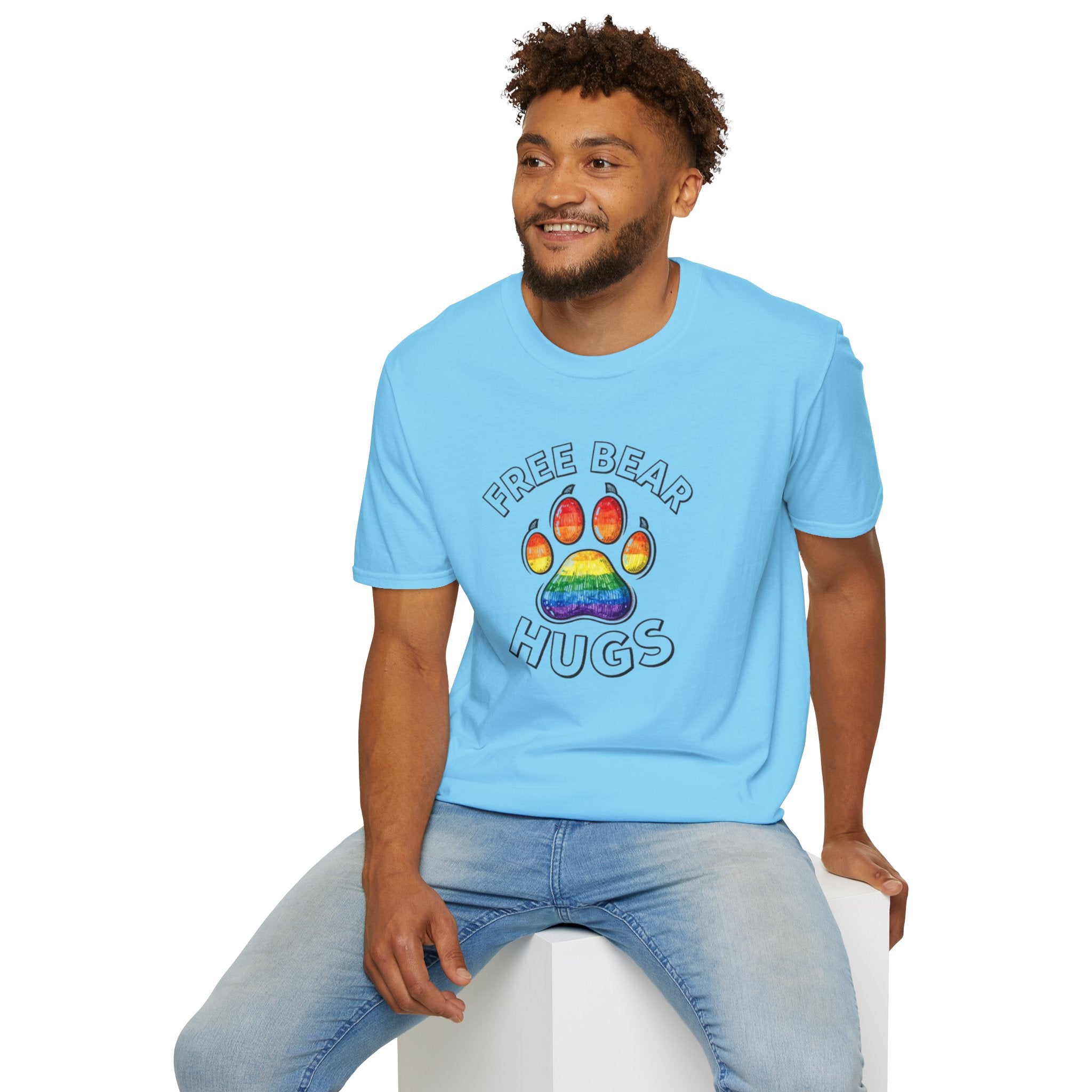 Free Bear Hugs Rainbow Paw T-Shirt