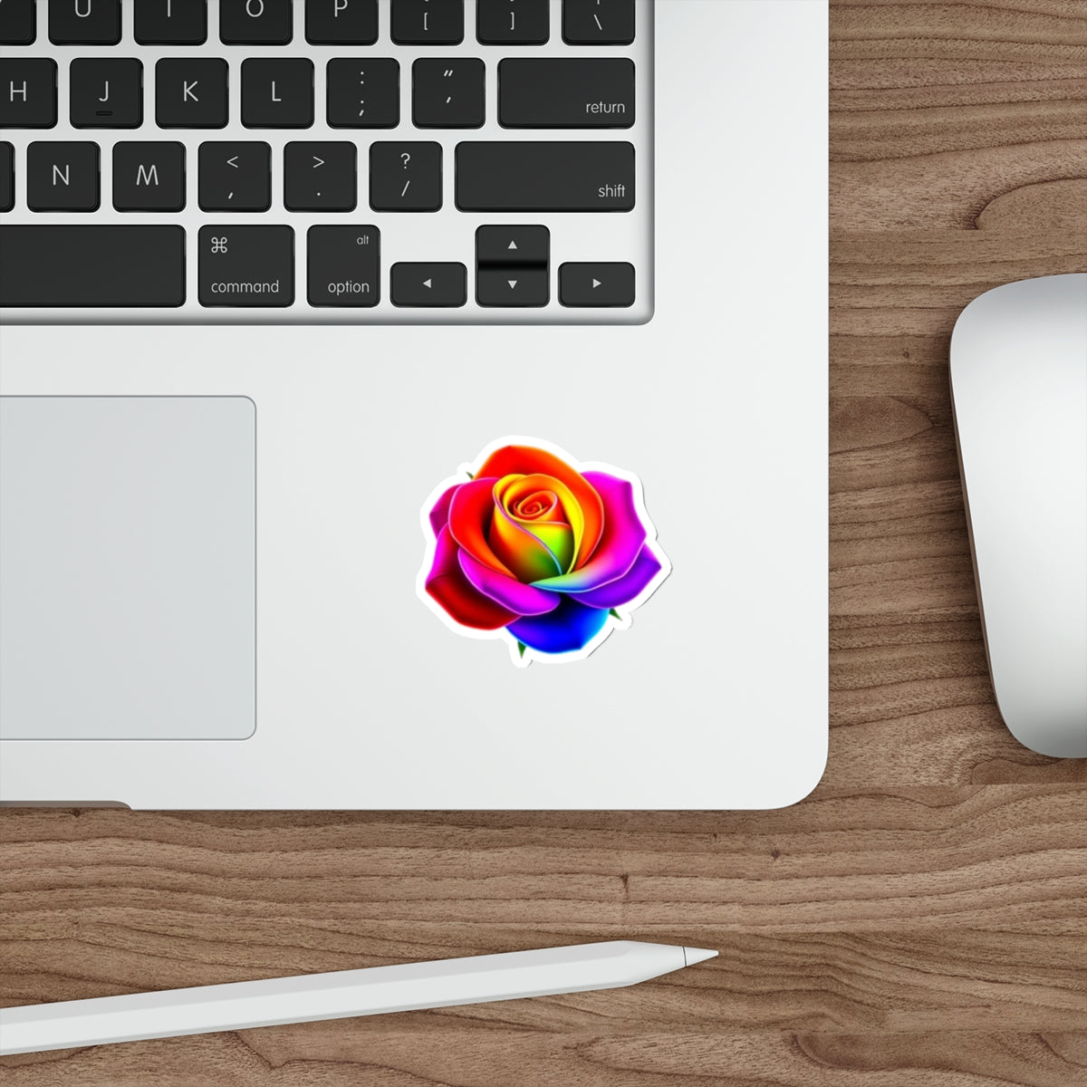 Rainbow Color Rose Die-Cut Sticker - EqualiTees.Me