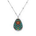 Colorful Mandala Teardrop Pendant Necklace