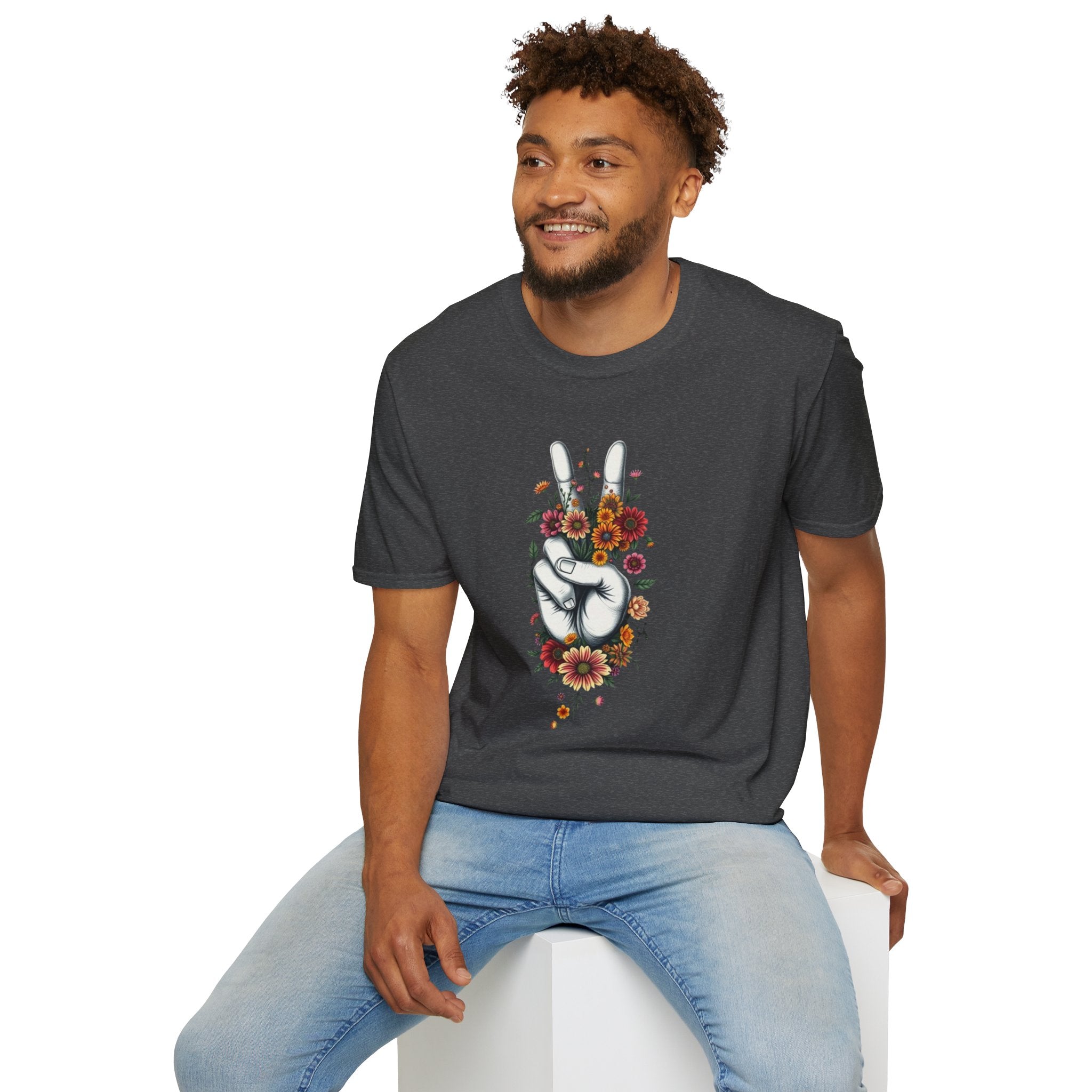 Camiseta unisex de estilo suave Grow Peace: inspiración boho, perfecta para festivales y uso diario