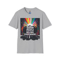 Unisex Softstyle T-Shirt - 'Queer People Belong Everywhere' Pride Graphic Tee