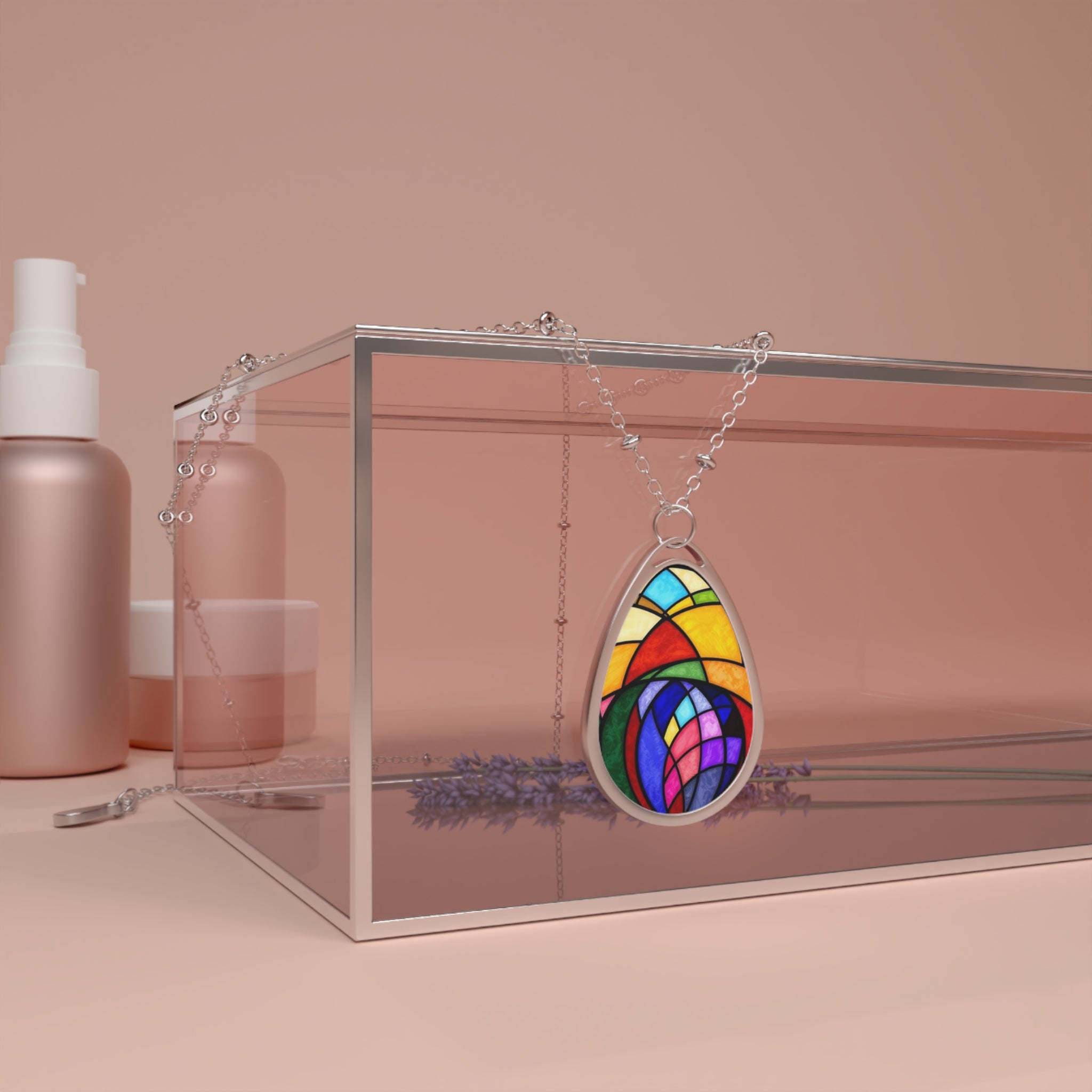 Colorful Teardrop Pendant Necklace