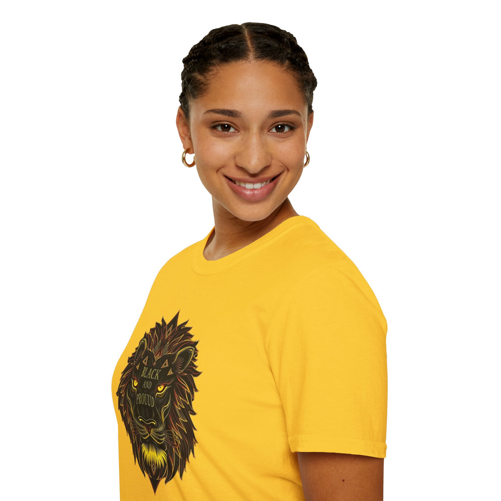 Black & Proud Lion Softstyle T-Shirt - Unisex Graphic Tee