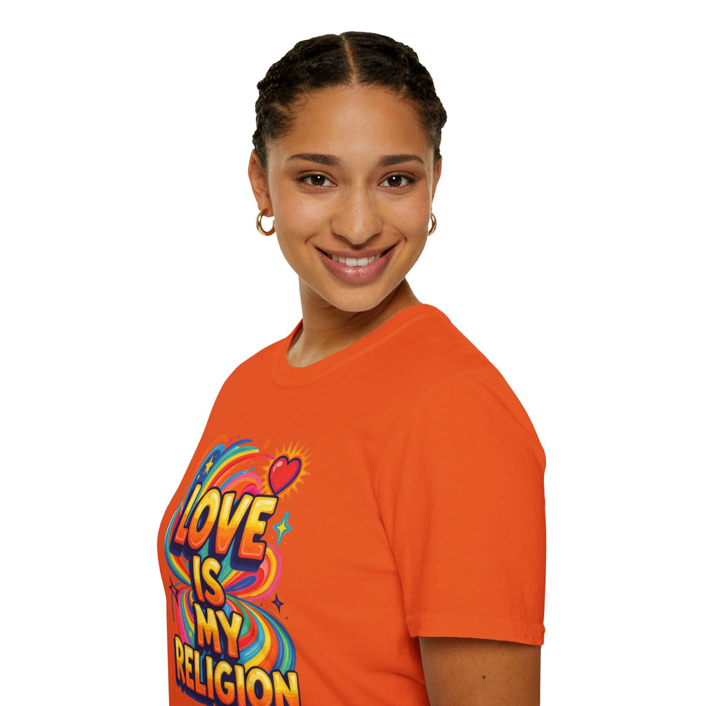 Love Is My Religion Retro Rainbow Graphic T-shirt