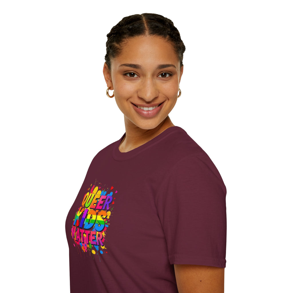 Queer Kids Matter Unisex Softstyle T-Shirt - Celebrate Inclusivity & Pride