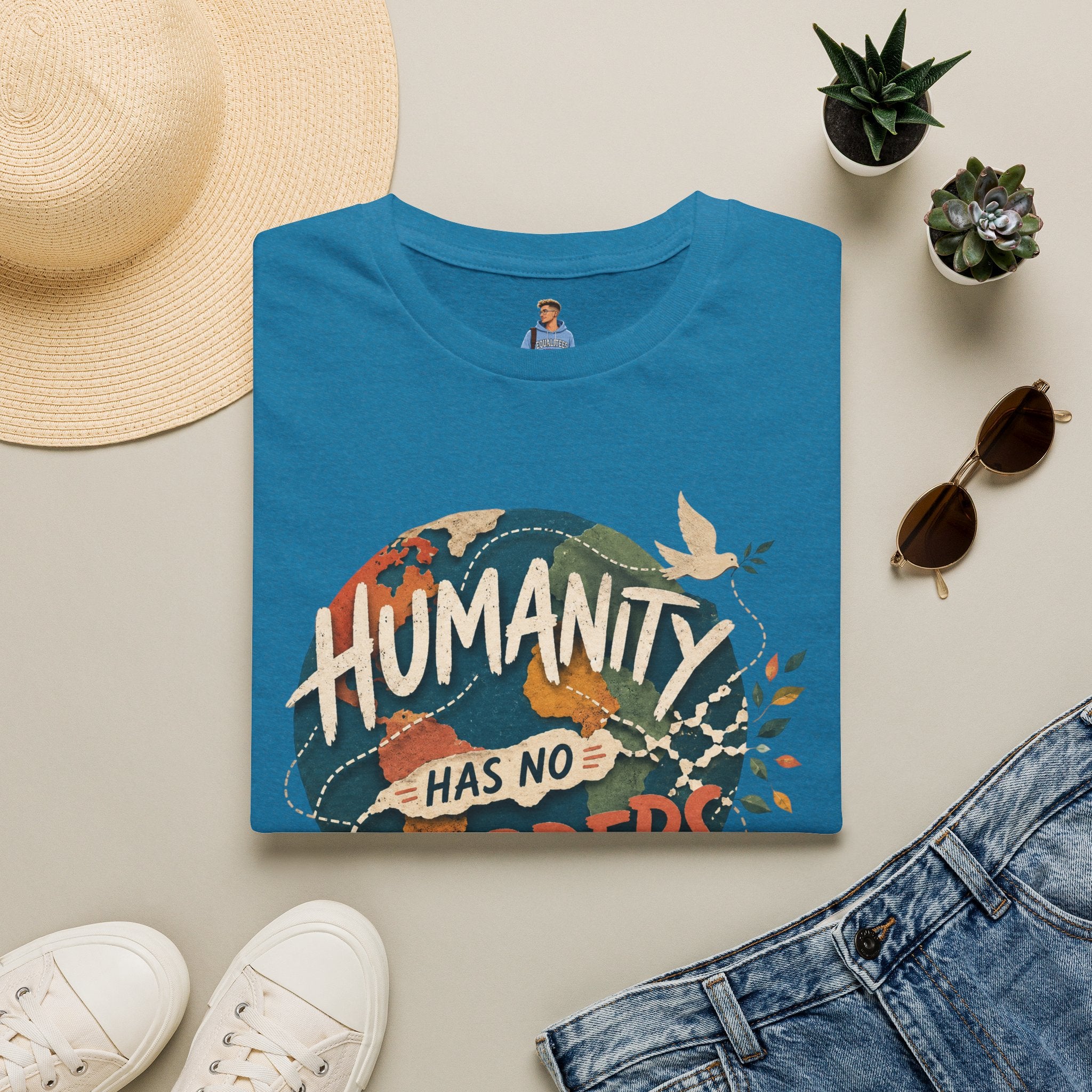 Humanity Has No Borders T-Shirt — Earth & Peace Graphic Tee