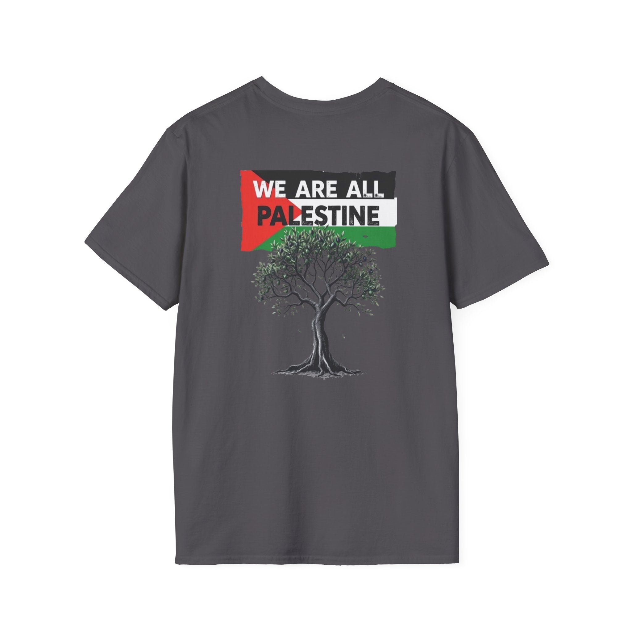 Camiseta unisex de estilo suave: "Apoya a Gaza y todos somos Palestina".