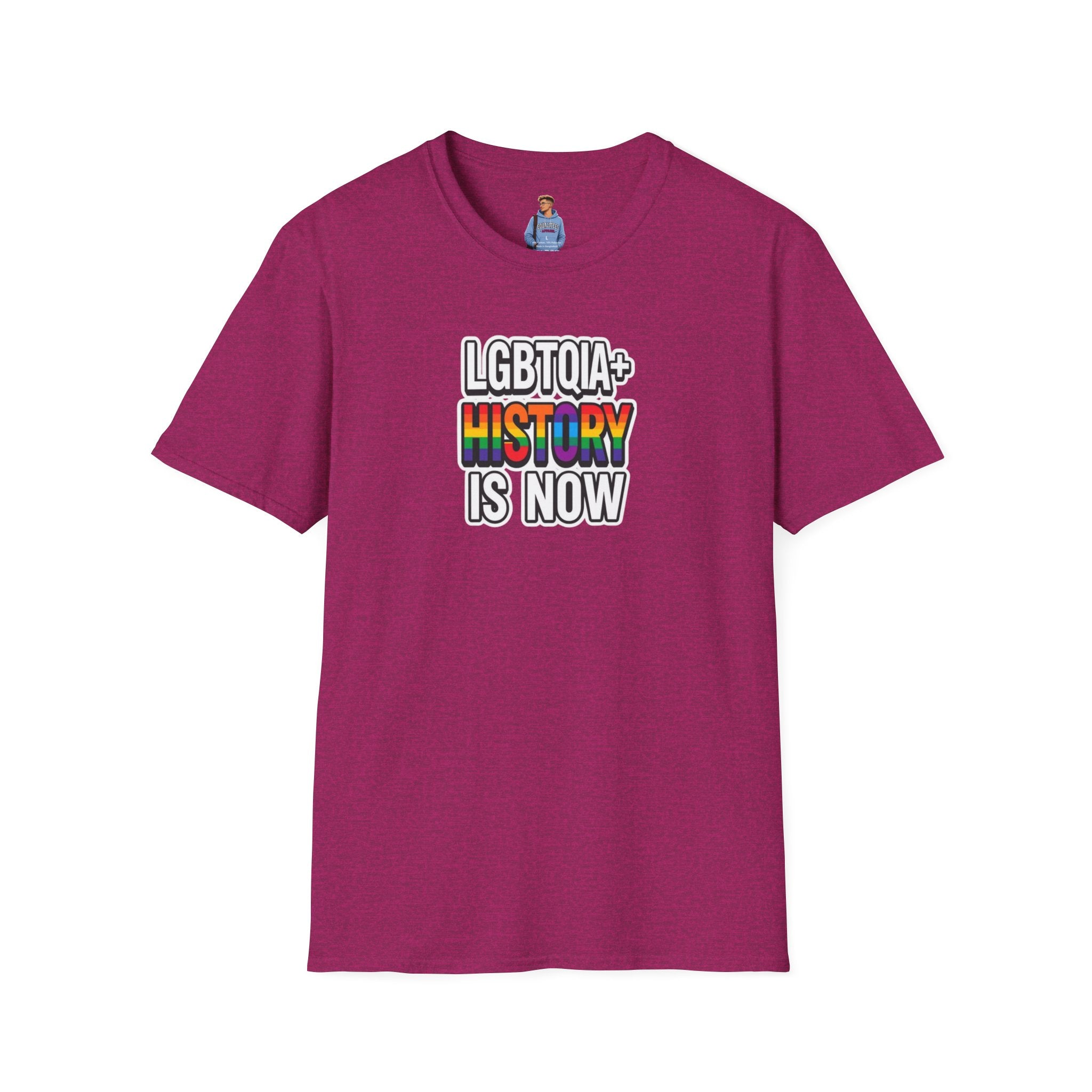 Camiseta unisex de estilo suave con la historia LGBTQIA+ ahora