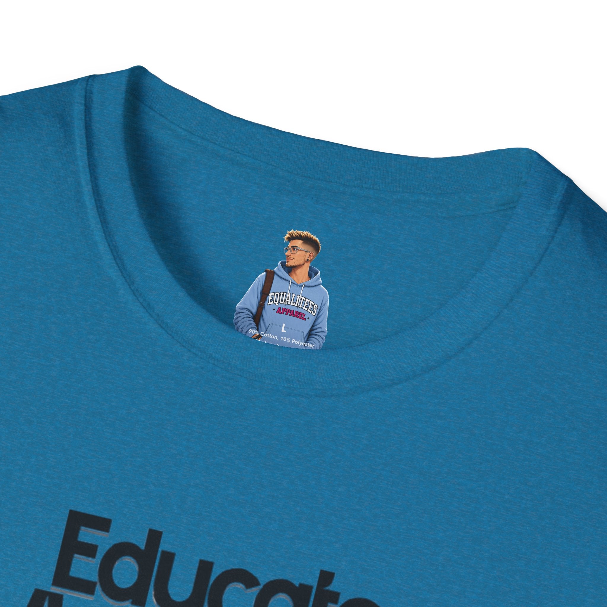 Teacher Advocate T-Shirt - Subtle Pride Educate Advocate Celebrate Design