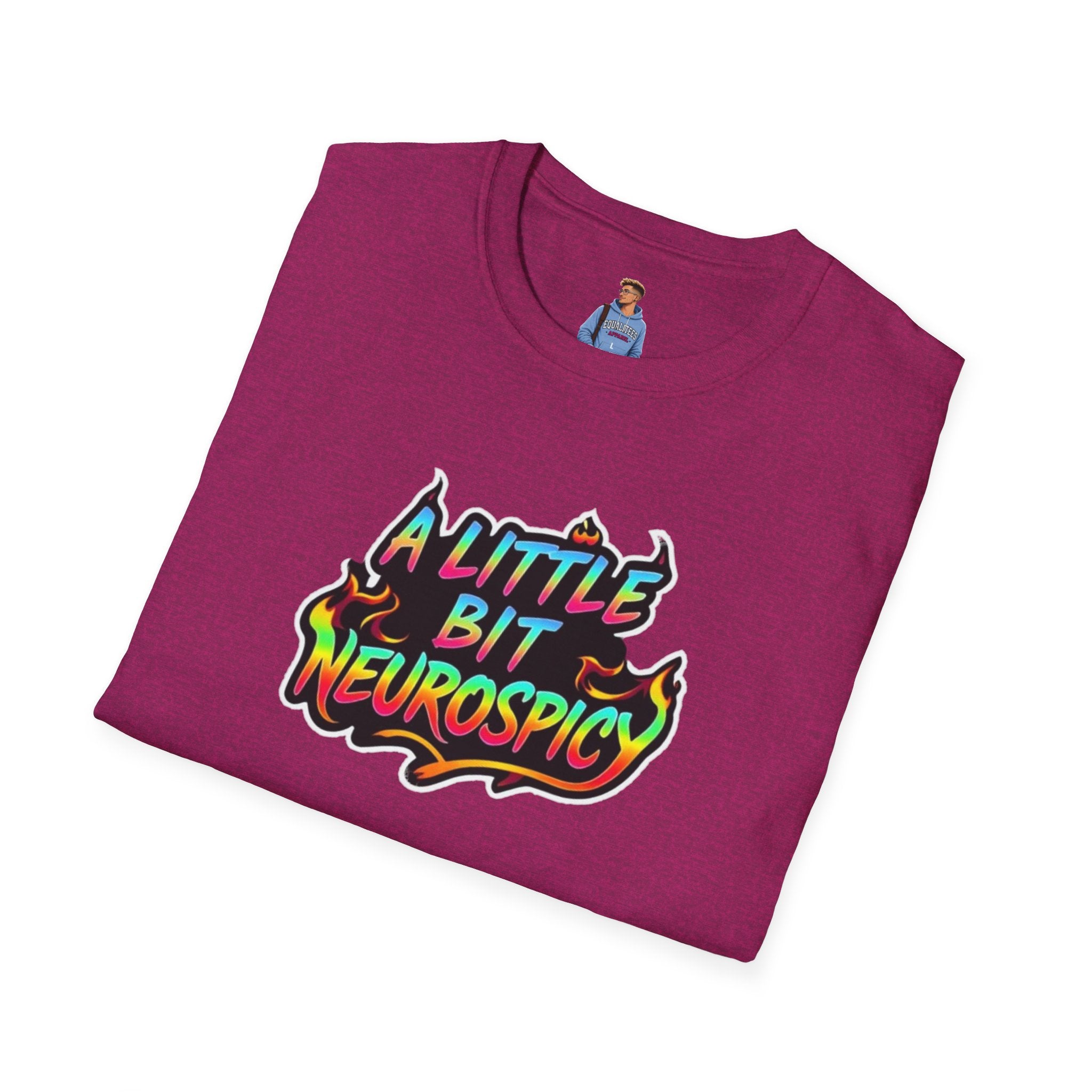 Camiseta unisex de estilo suave A Little Bit Neurospicy: camiseta gráfica divertida y peculiar para la conciencia neurodivergente