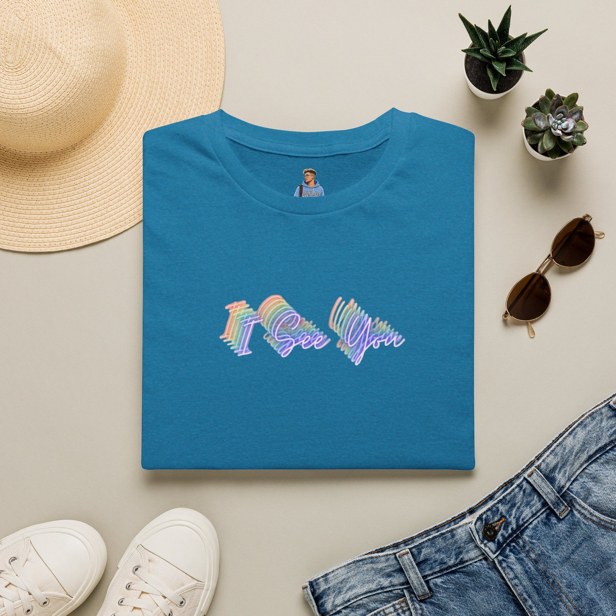 I See You Unisex Softstyle T-Shirt - Colorful Wave Design for LGBTQ+ Visibility