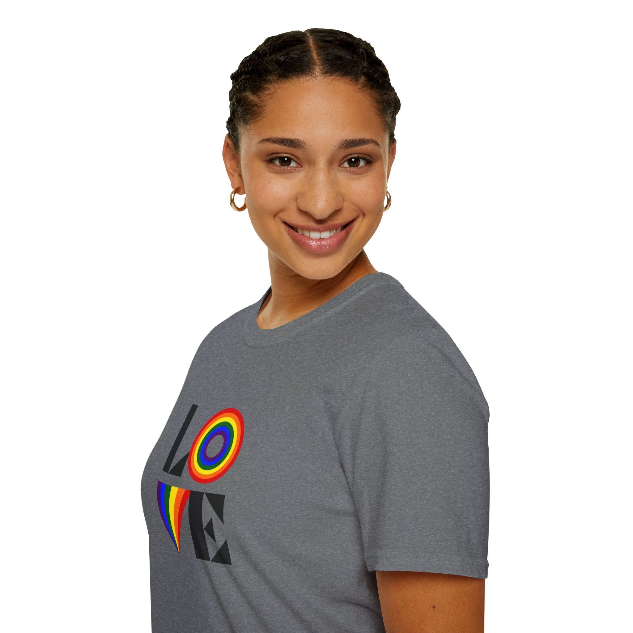Vibrant LOVE Design for Pride Unisex Softstyle T-Shirt