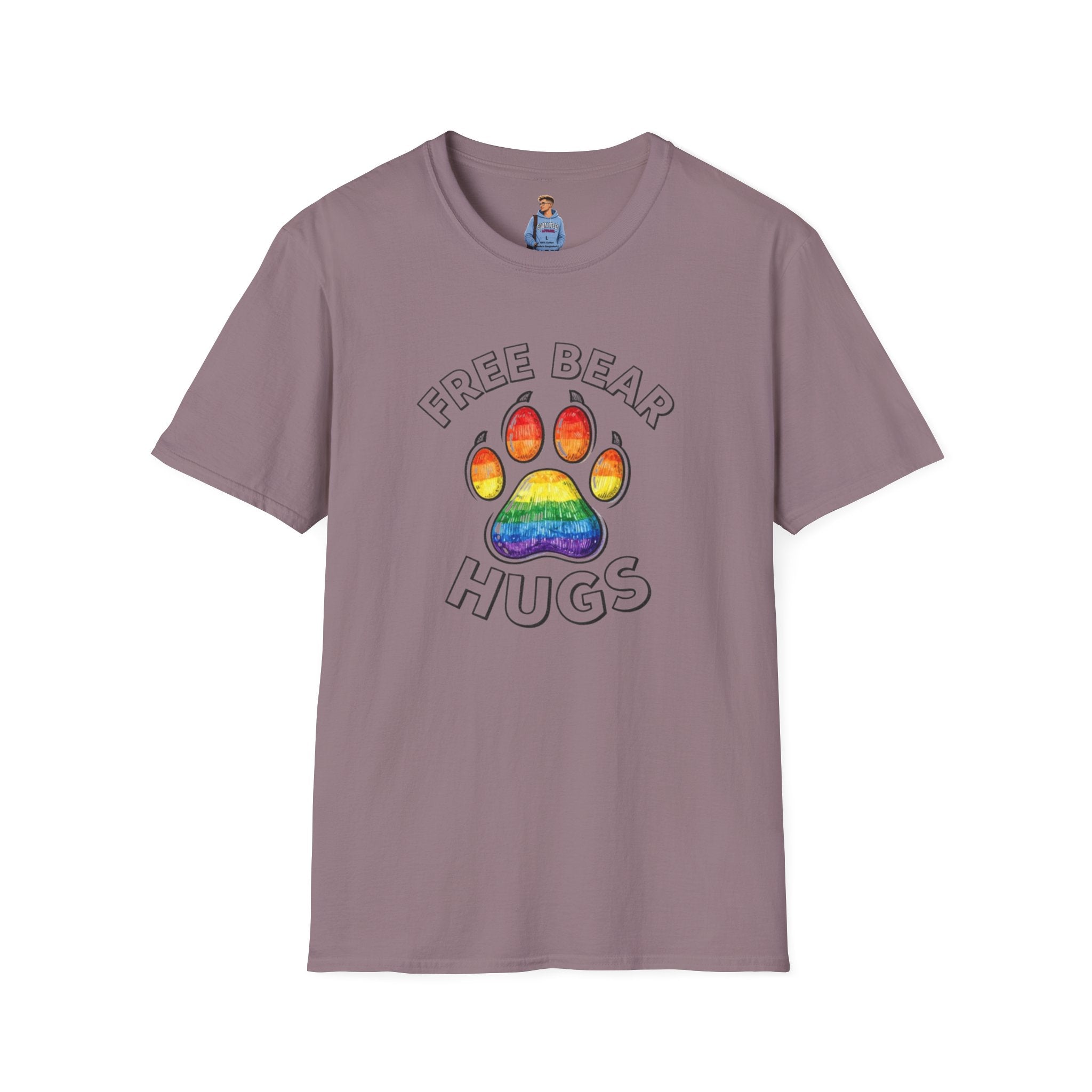 Free Bear Hugs Rainbow Paw T-Shirt